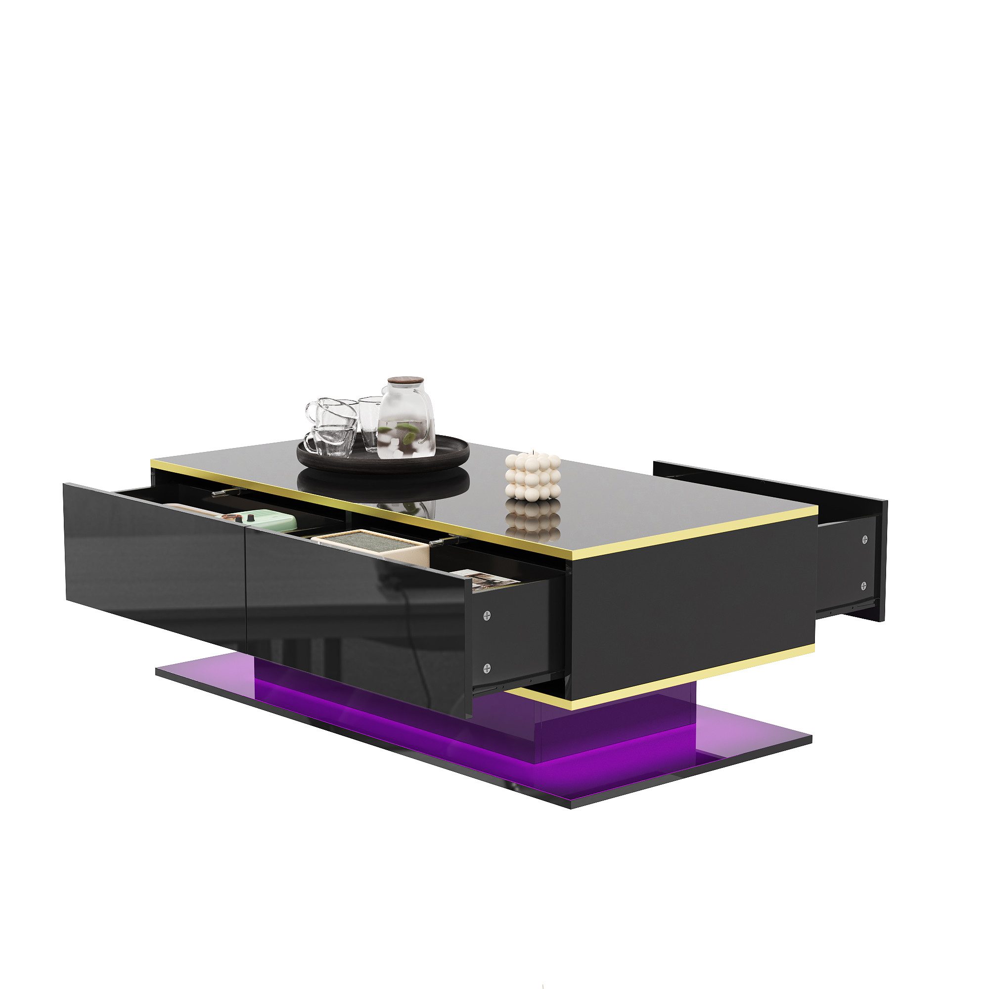 Refined Living Couchtisch LED-Couchtisch mit Hochglanzoberfläche, günstig online kaufen