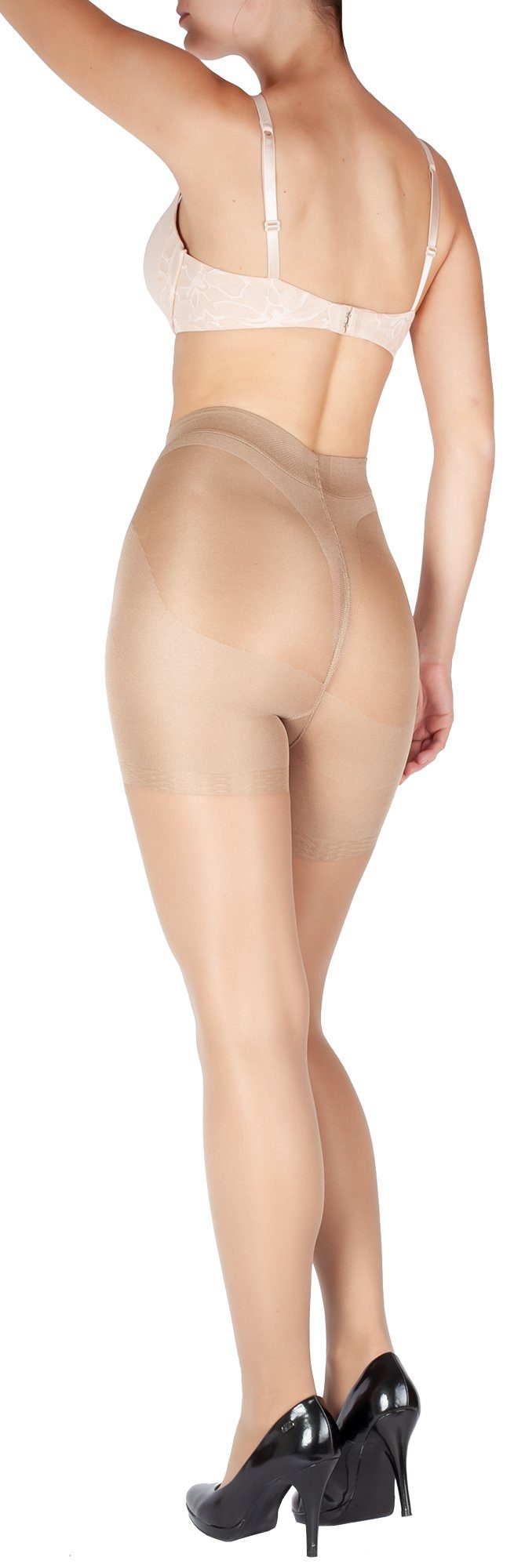 GIULIA Feinstrumpfhose Kompression figurformende Glace 40 DEN Po mit Effekt Strumpfhose Up DEN 40 (1 Push St)