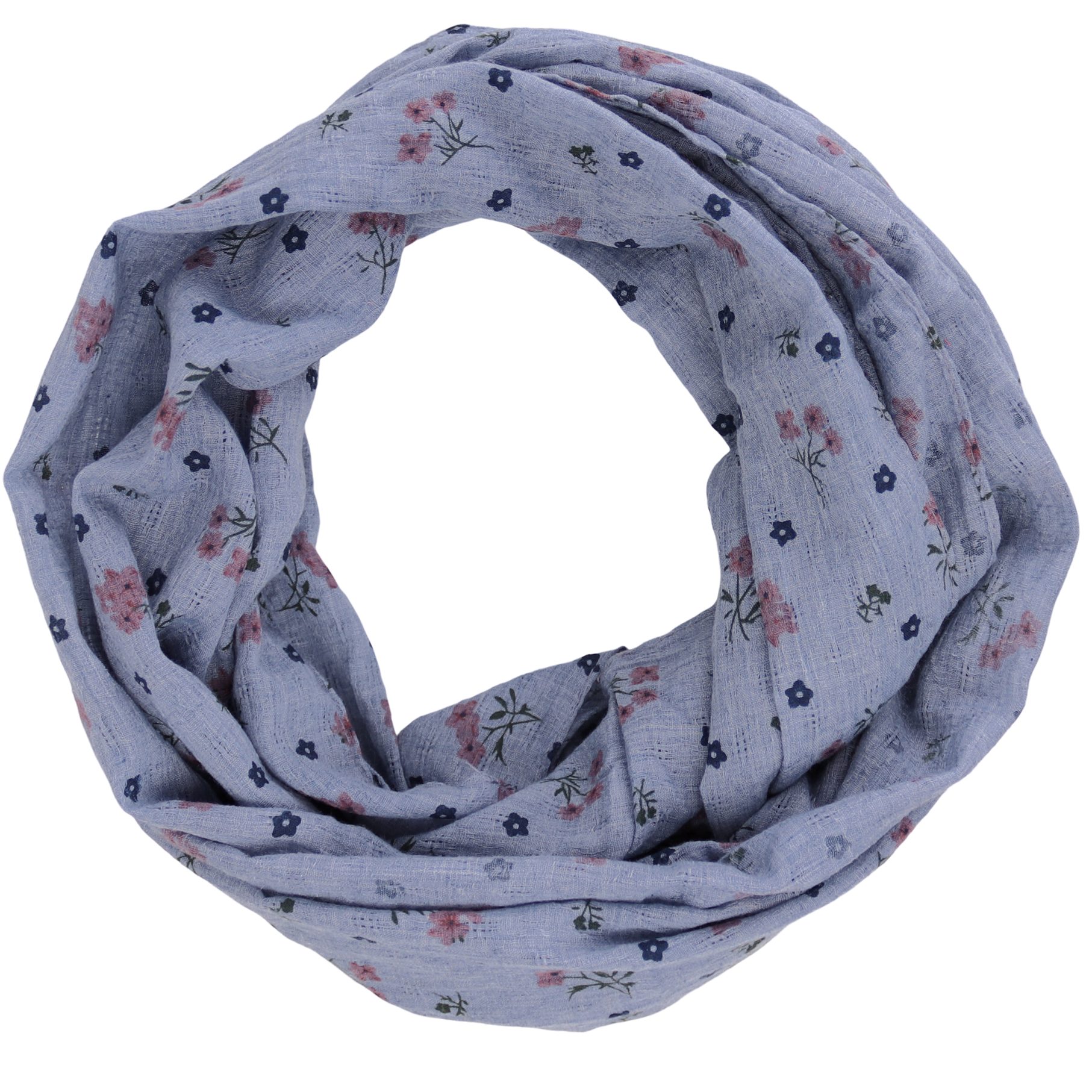 Loop Damen Schal mit Blumen-Muster Weich aus 100% Baumwolle