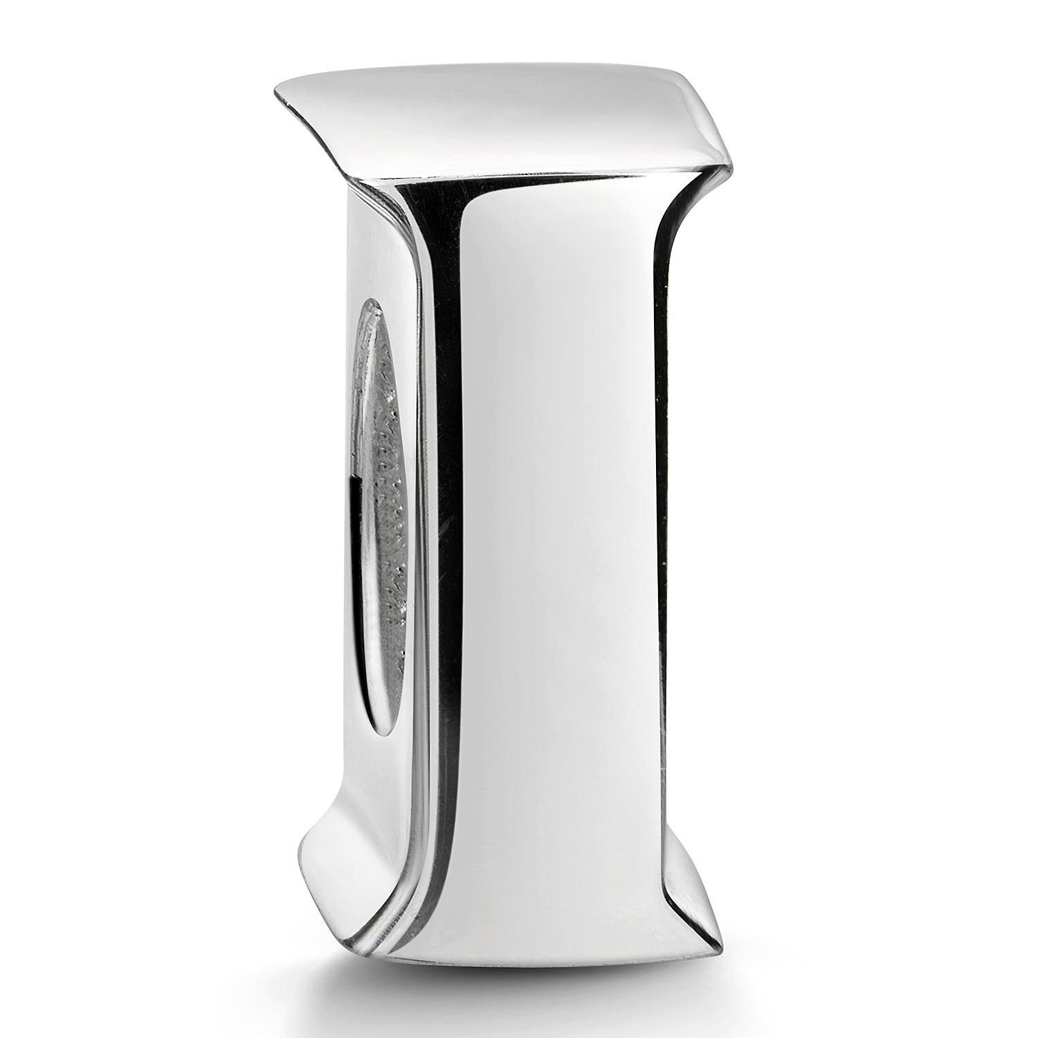 Materia Bead Hochglanz Charm Buchstabe / Alphabet " I " 1387, 925 Sterling Silber