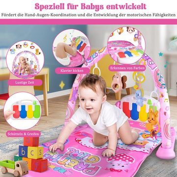 Jioson Spielbogen Baby Spieldecke Krabbeldecke Baby Gym mit Musik und Lichter, (Baby Gym mit 5 Spielbogen, 1-tlg), Krabbeldecke für Babys ab 0-36 Monaten