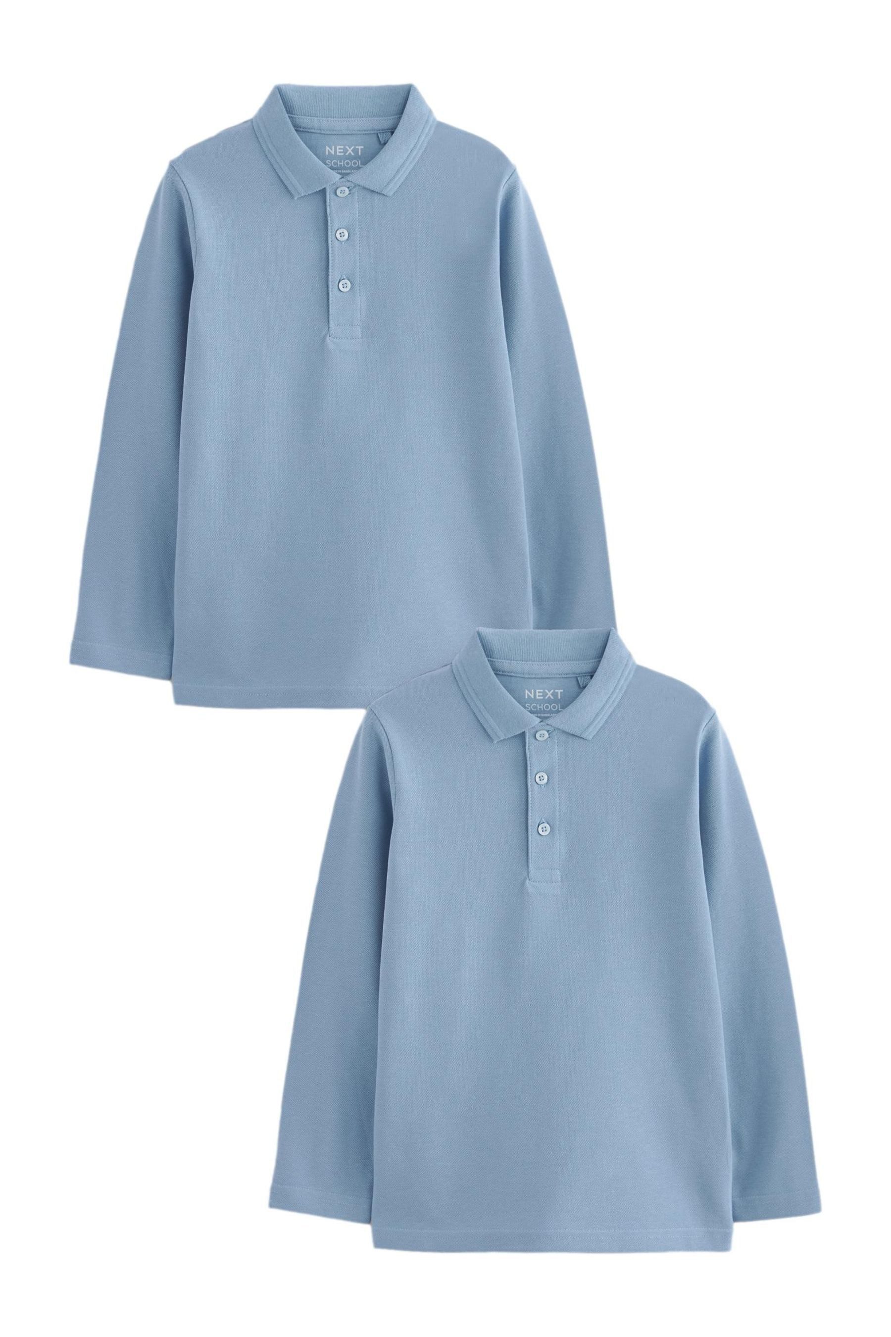 Next Langarm-Poloshirt 5er-Pack Langarm-Poloshirts für die Schule (2-tlg)
