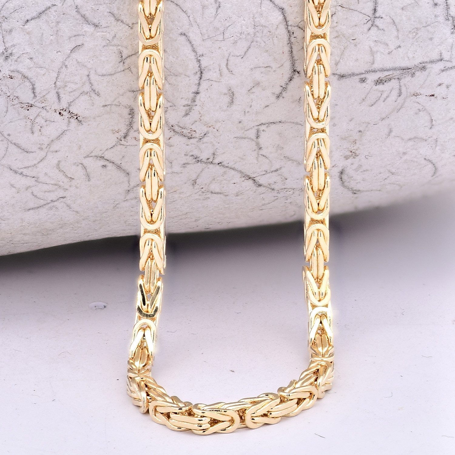 HOPLO Königskette Goldkette Königskette Armkette Breite 2,0 mm 19 cm 585 - 14 Karat Gold, Made in Germany