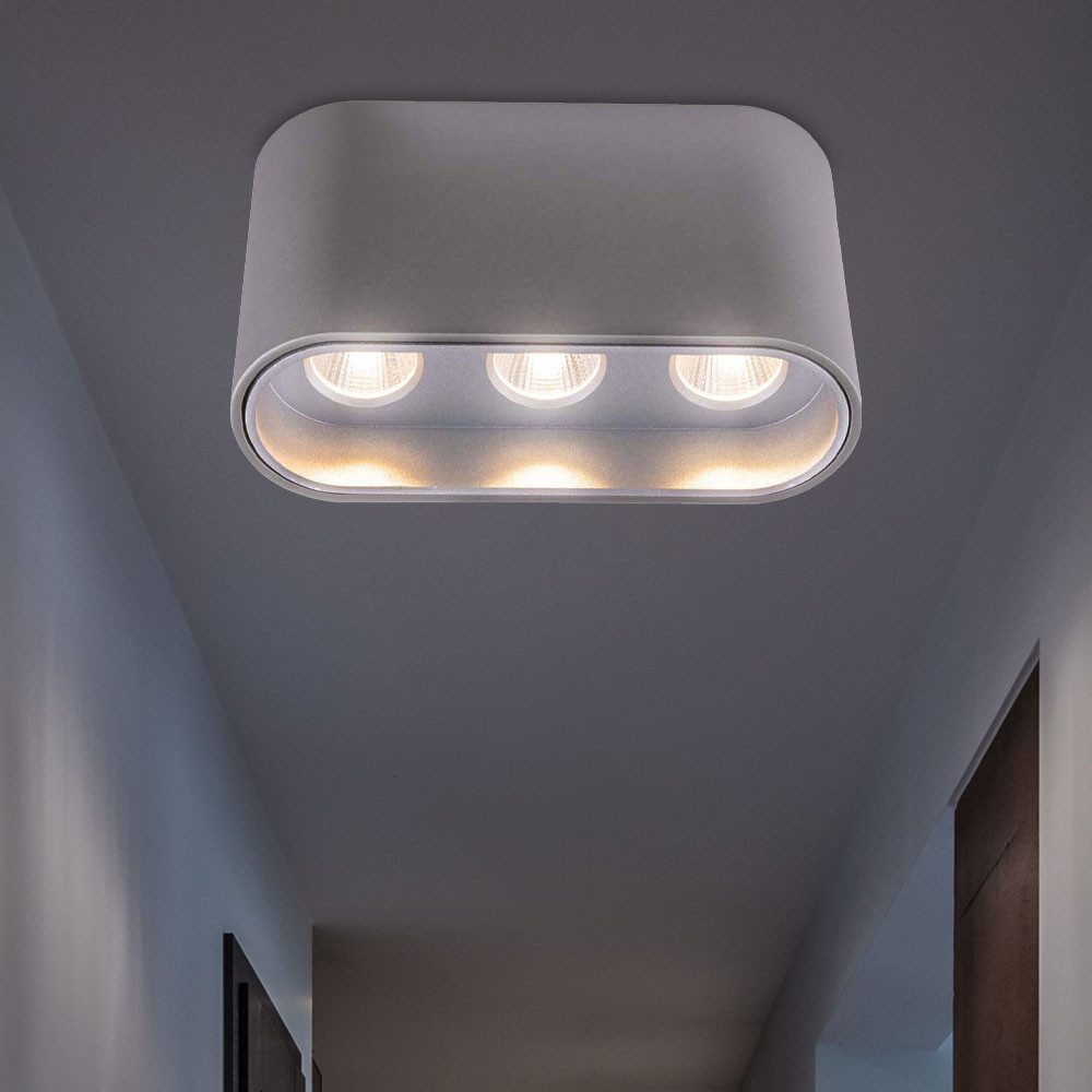 GLOBO LIGHTING LED Deckenleuchte, LED-Leuchtmittel fest verbaut, Warmweiß, Deckenlampe Deckenleuchte Aufbaulampe LED Wohnzimmerlampe L 10,5 cm