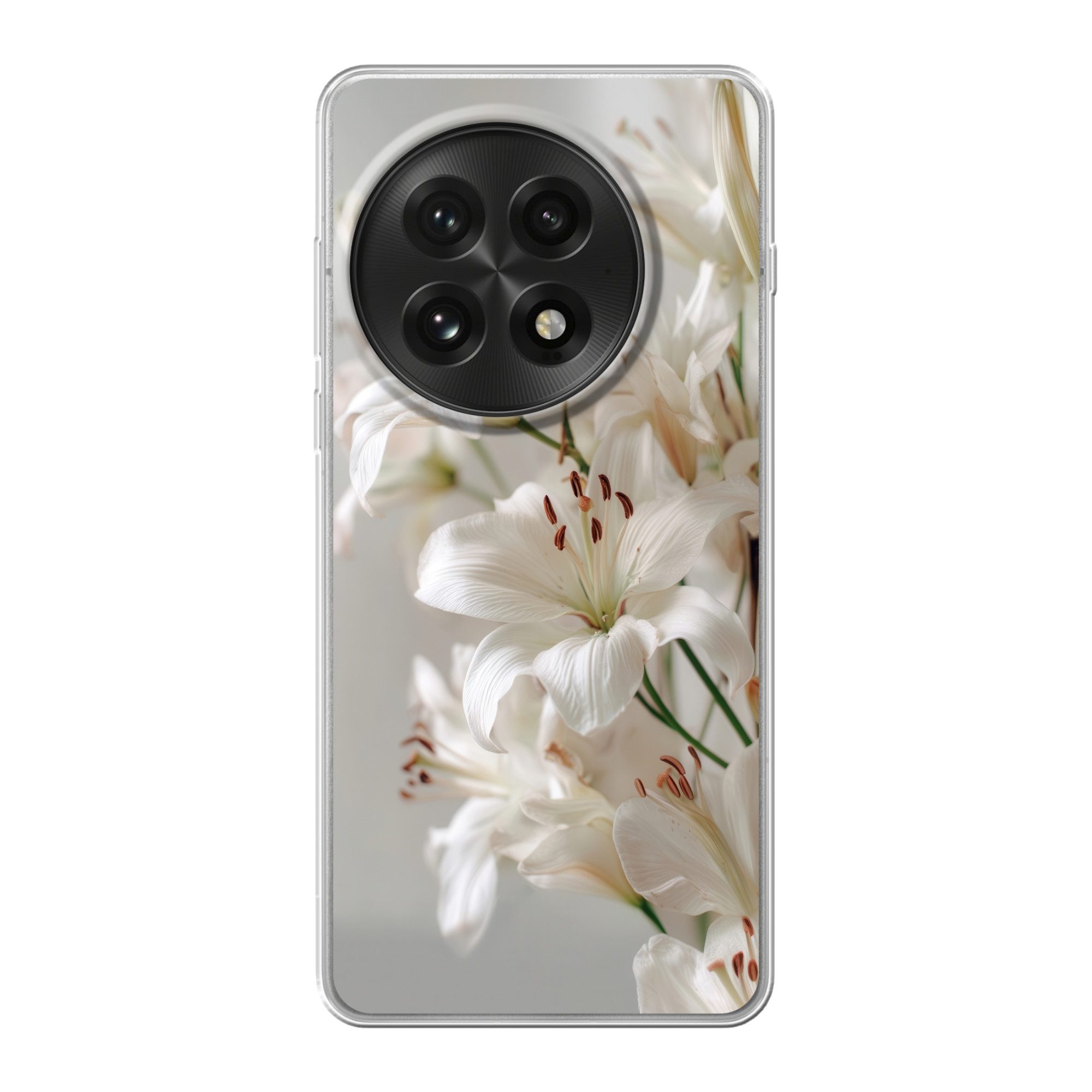 MuchoWow Handyhülle für OnePlus 13 Lilien - Boekte - Weiß - Staubgefäße, Phone Case, Silikon, Schutzhülle Dünn