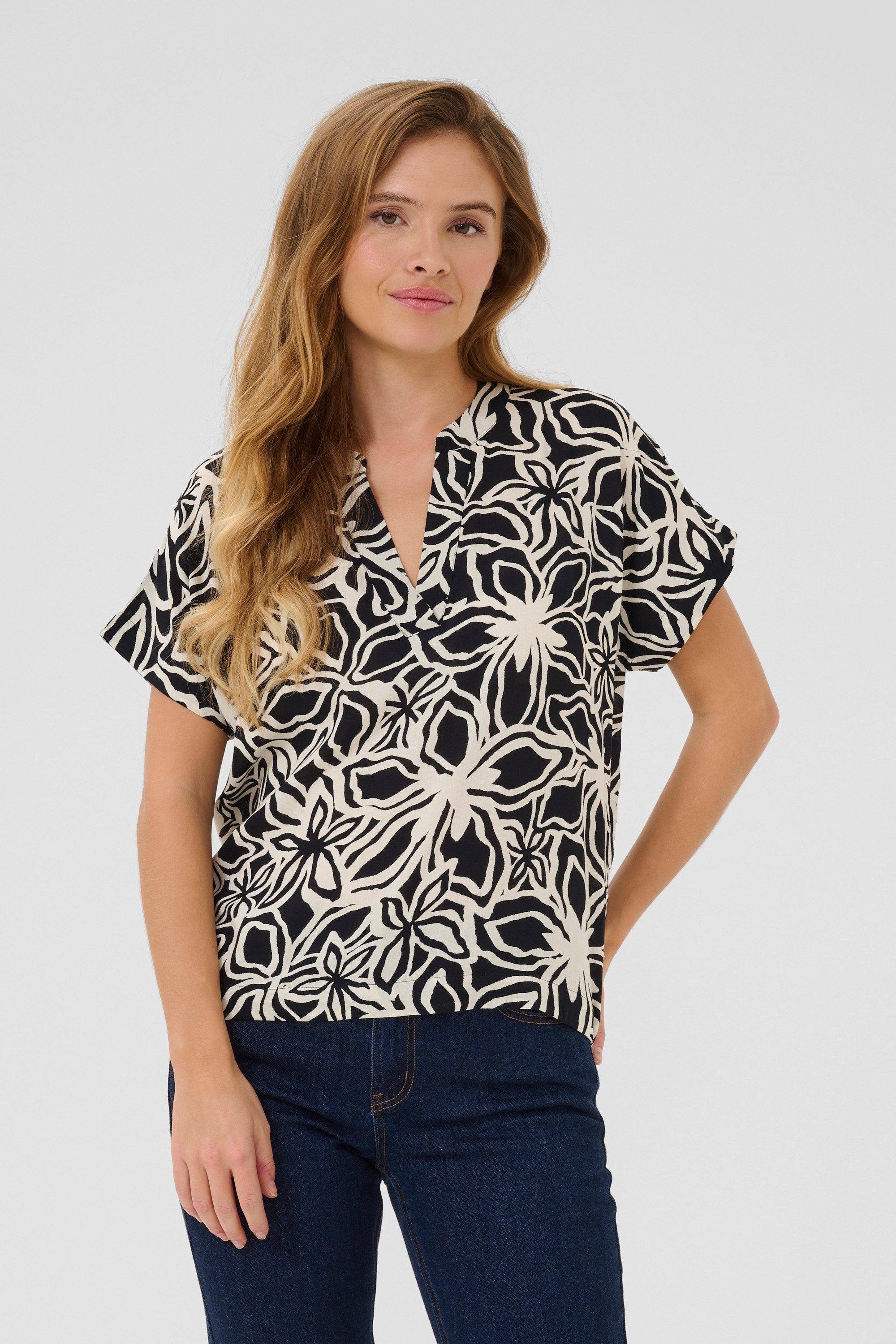 KAFFE Kurzarmbluse Kurzarm-Bluse KAano günstig online kaufen