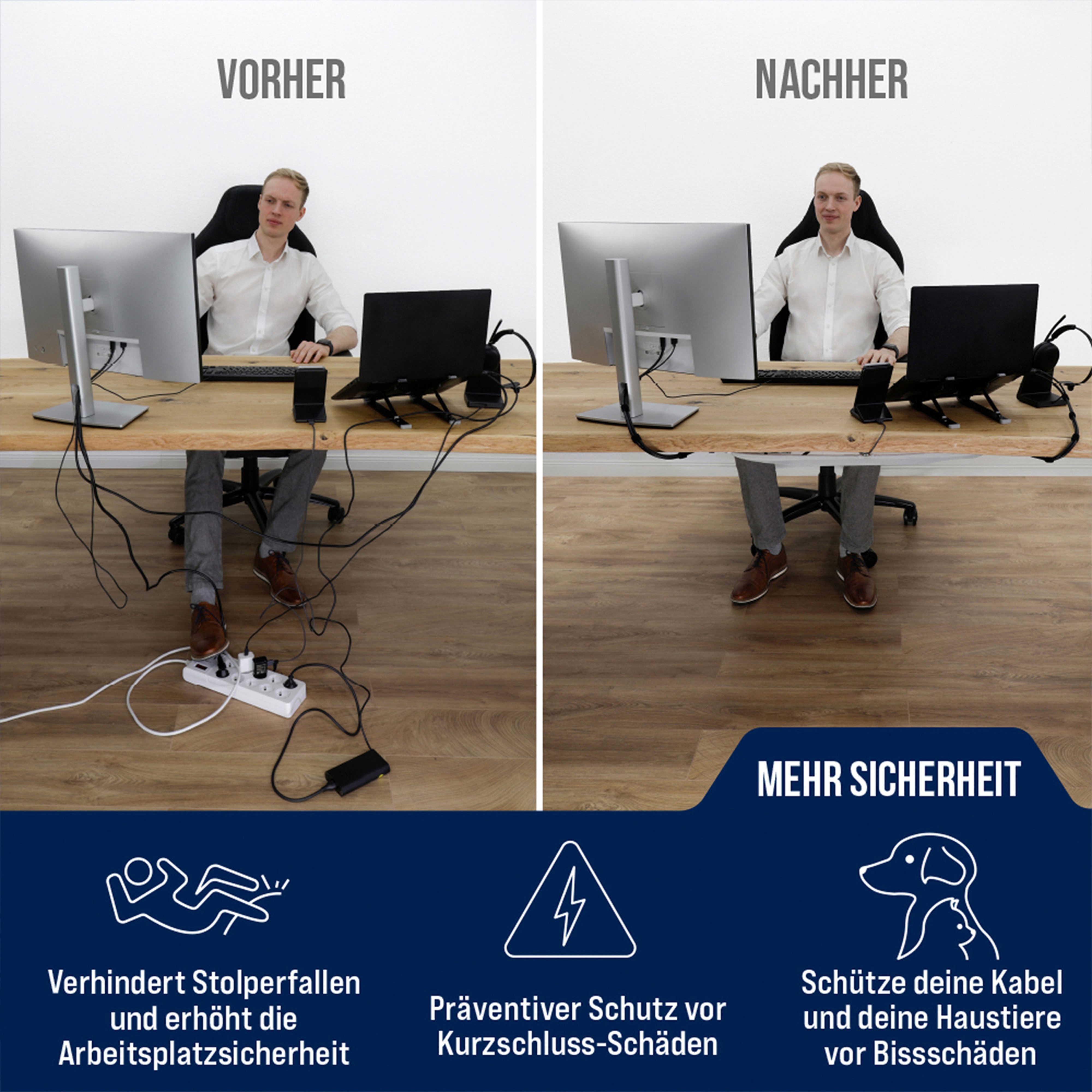 Ultimate Setup Kabelkanal Kabelnetz Schreibtisch für ideales Kabelmanagement, Flexibel, Belastbar