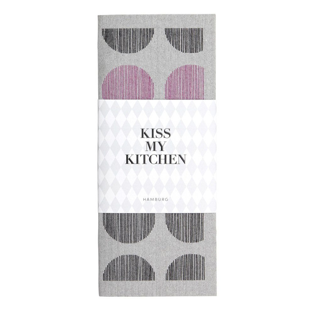 KISS MY KITCHEN Reinigungsbürste Kiss my Kitchen Schwammtuch Dots grau | Spülbürsten