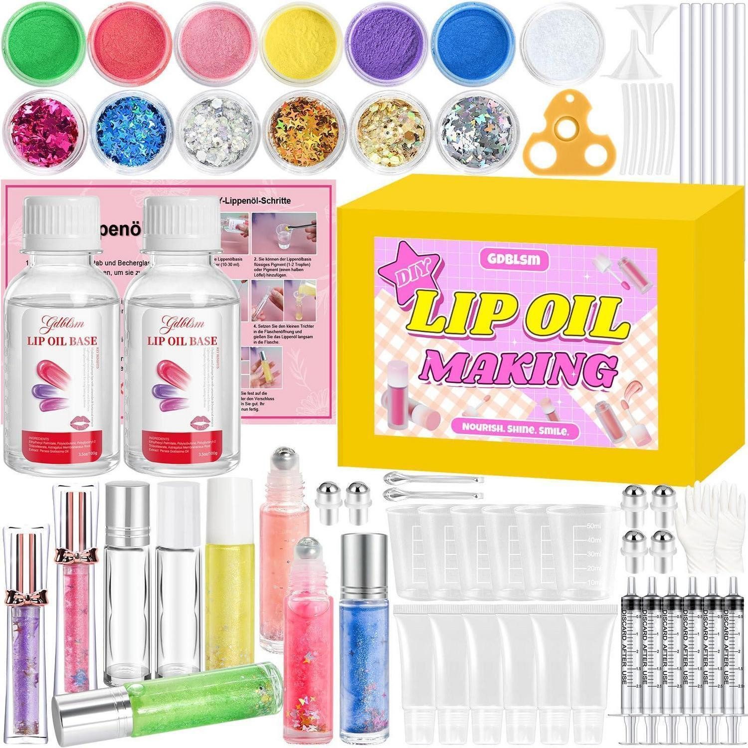 LuxusKollektion Lipgloss-Set Lipgloss-Set DIY Lipoil Machen 50-teilig