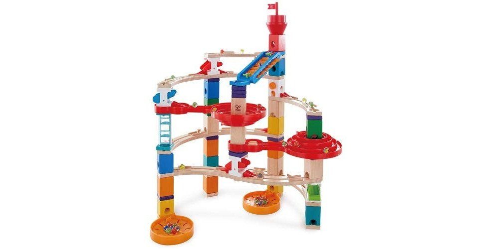 Hape Hape E6024 - Super Spiralburg, Quadrilla Kugelbahn Konstruktions-Spielset