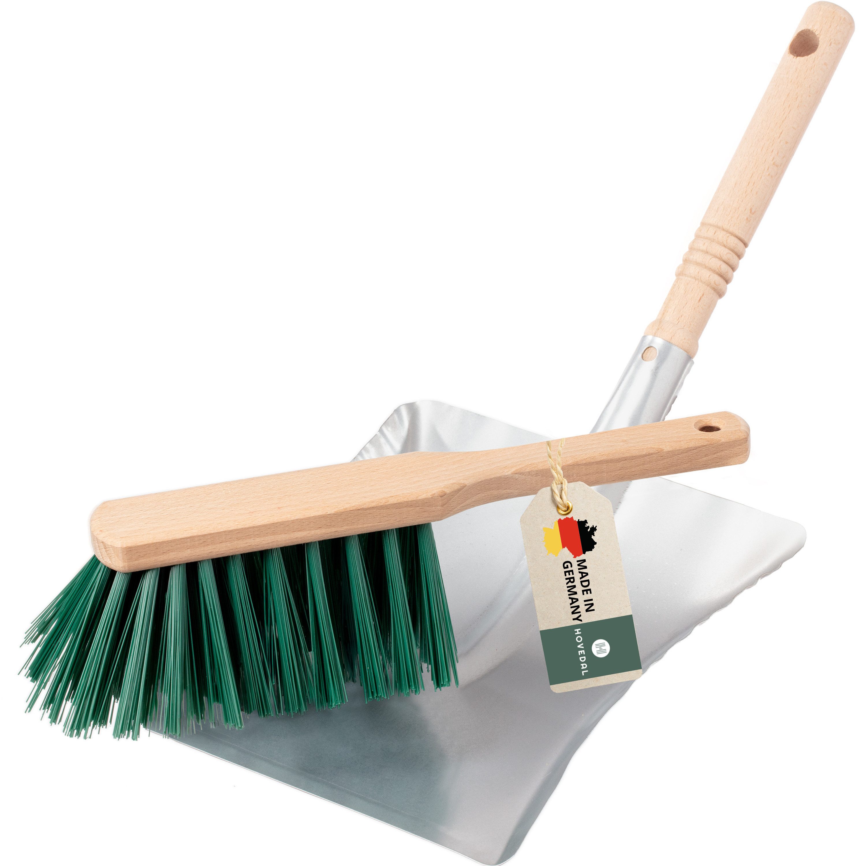 Hovedal Kehrgarnitur Kehrblech und Handfeger, Kehrset, Kehrgarnitur ideal für Garten Aussen, Handfeger mit Kehrblech für Draussen, Kehrblech Draußen