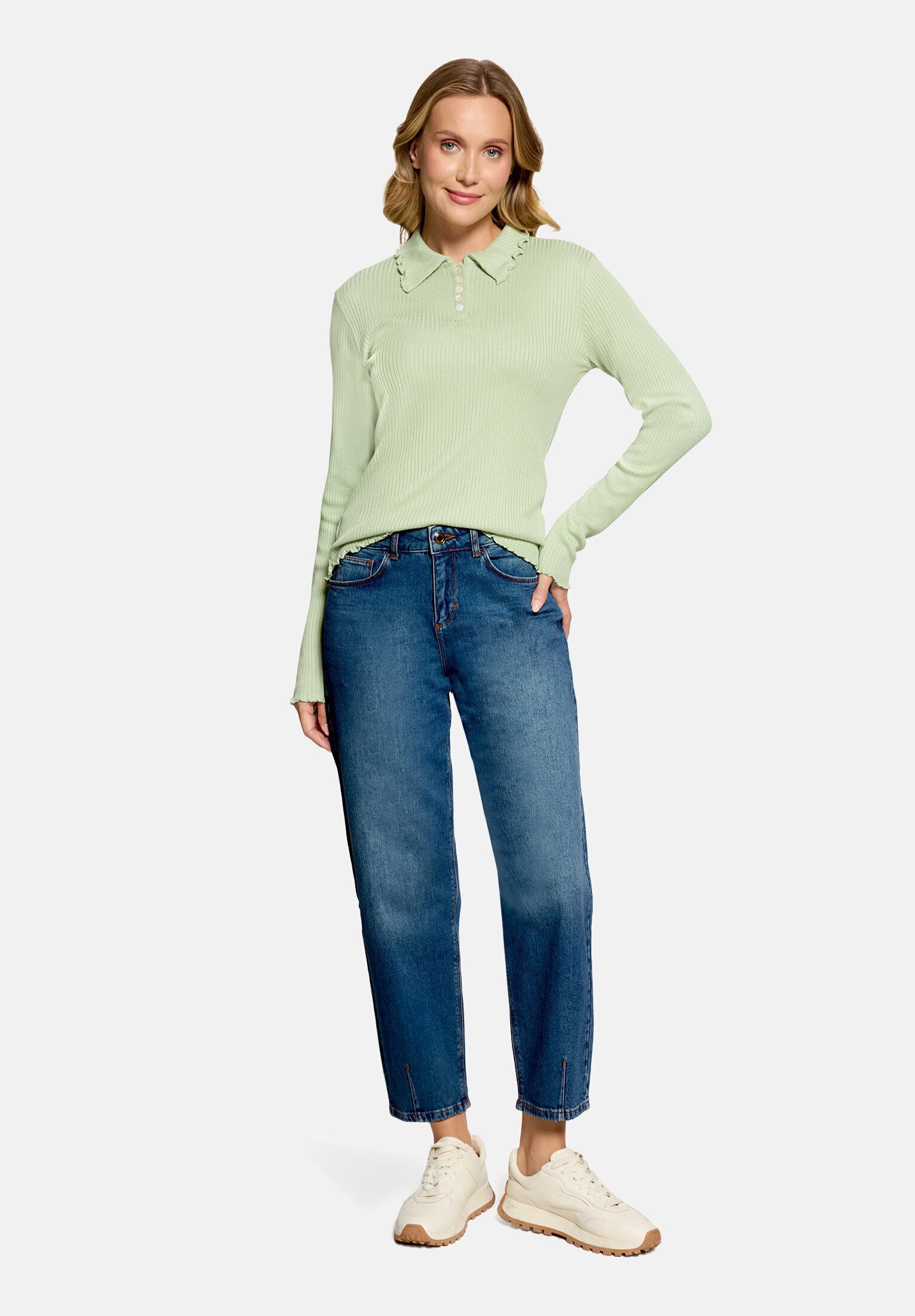 Cartoon Ankle-Jeans Damen mit Waschung