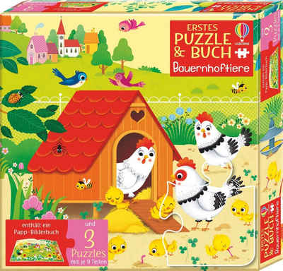 Usborne Verlag Puzzle Erstes Puzzle & Buch: Bauernhoftiere, Puzzleteile
