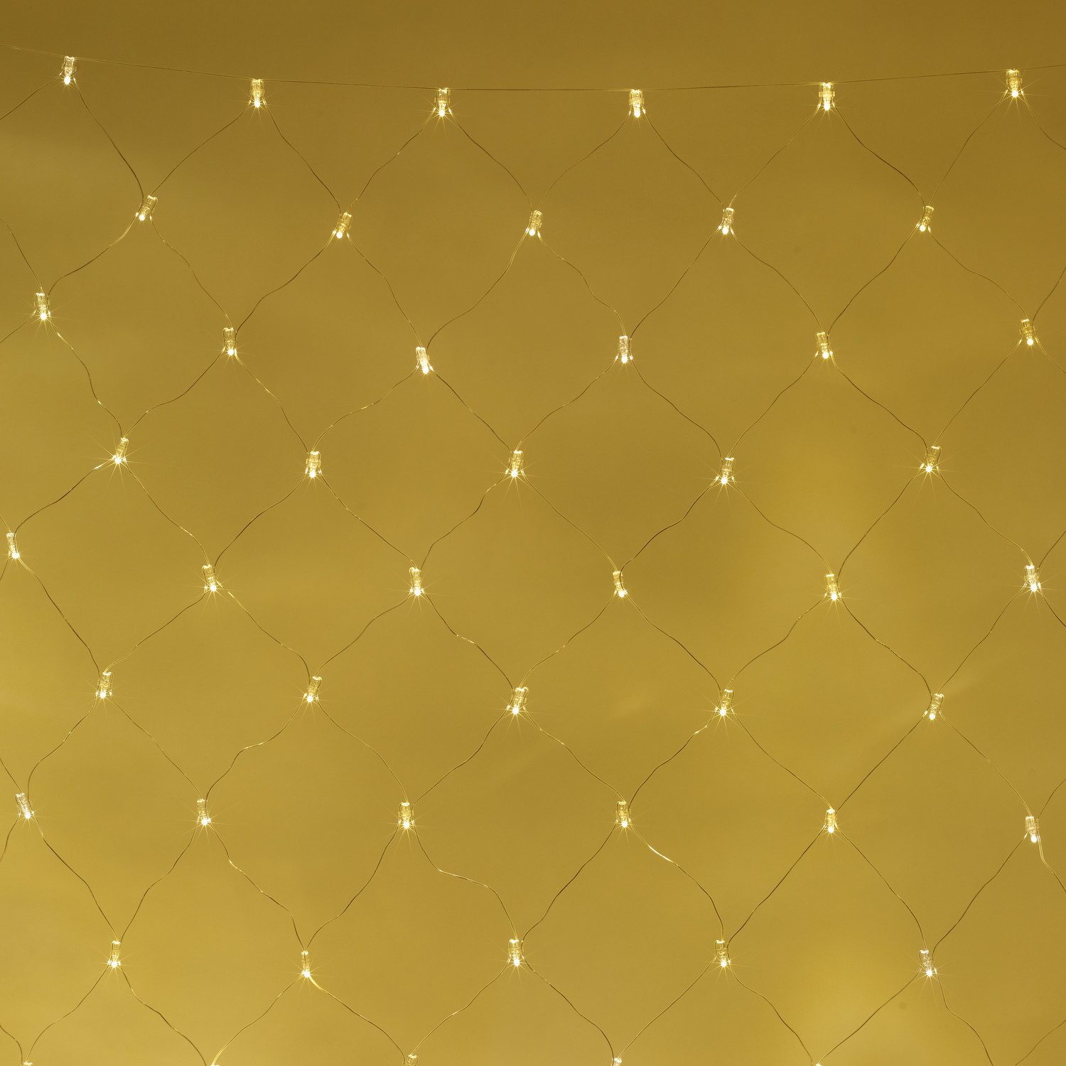 Lights4fun LED-Lichternetz Core Connect 2m x 2m 140er LED Lichternetz warmweiß koppelbar transpar