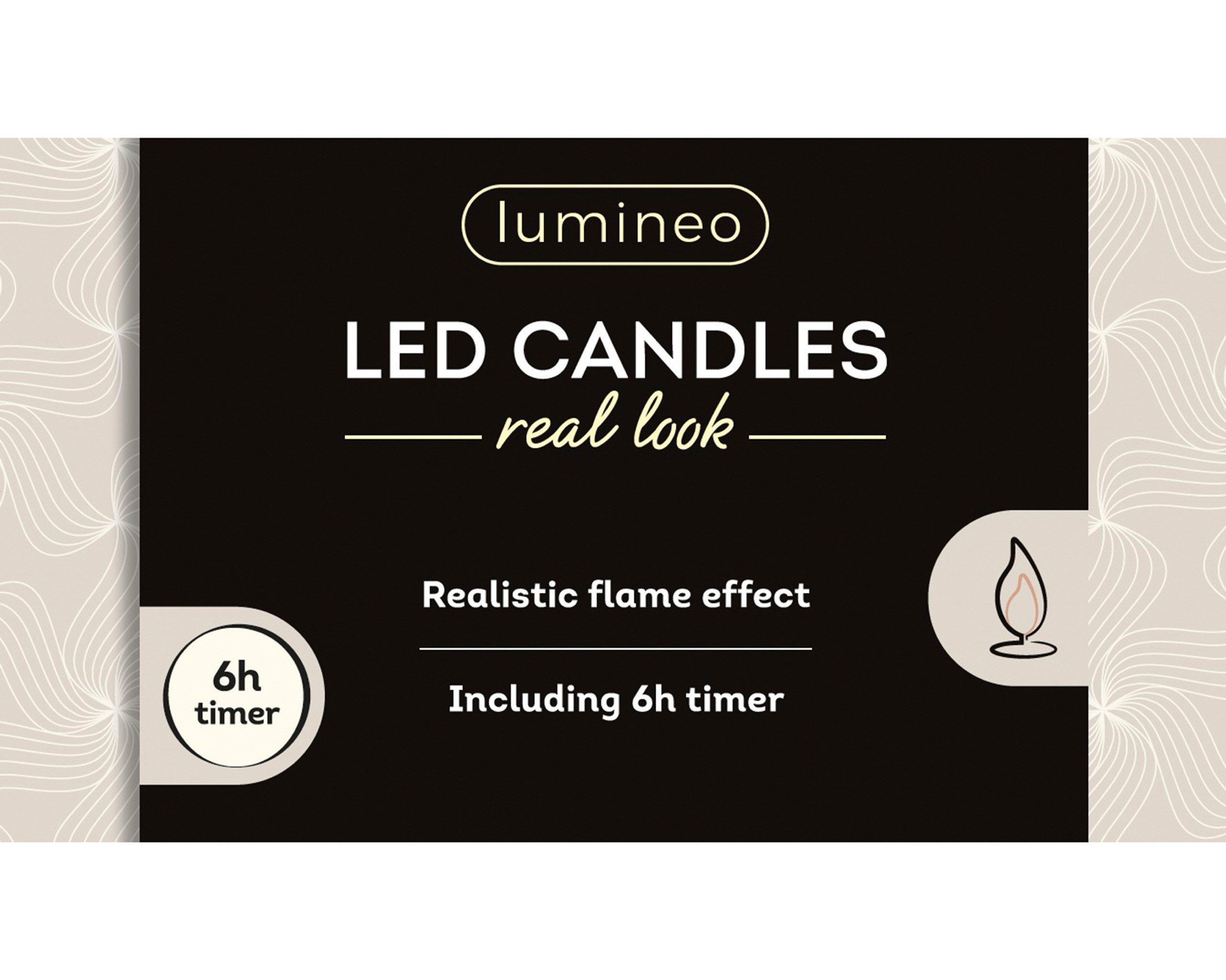 Lumineo LED-Kerze, Timer, warmweiß, LED Kerzen 24,5cm mit Timer Wachs 2 Stück Grün / Warmweiß