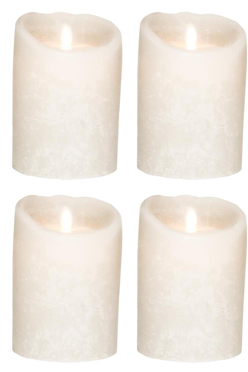 SOMPEX LED-Kerze 4er Set Flame LED Kerzen weiß Frost 12,5cm (Set, 4-tlg., 4  Kerzen, Höhe 12,5cm, Durchmesser 8cm), mit Timer, Echtwachs, täuschend  echtes Kerzenlicht
