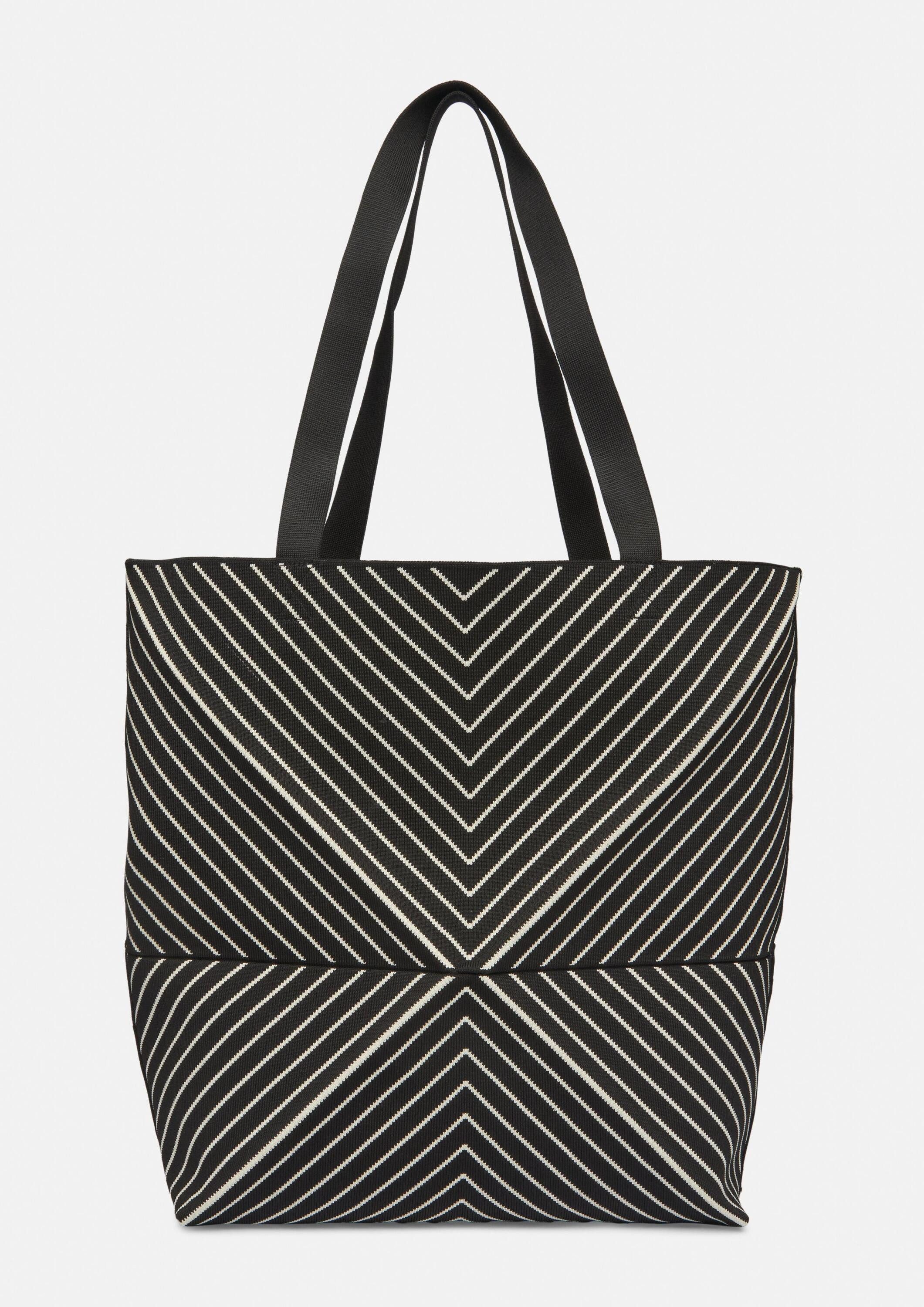 comma Shopper Tasche (1-tlg), Gestreifter Shopper mit Falt-Funktion