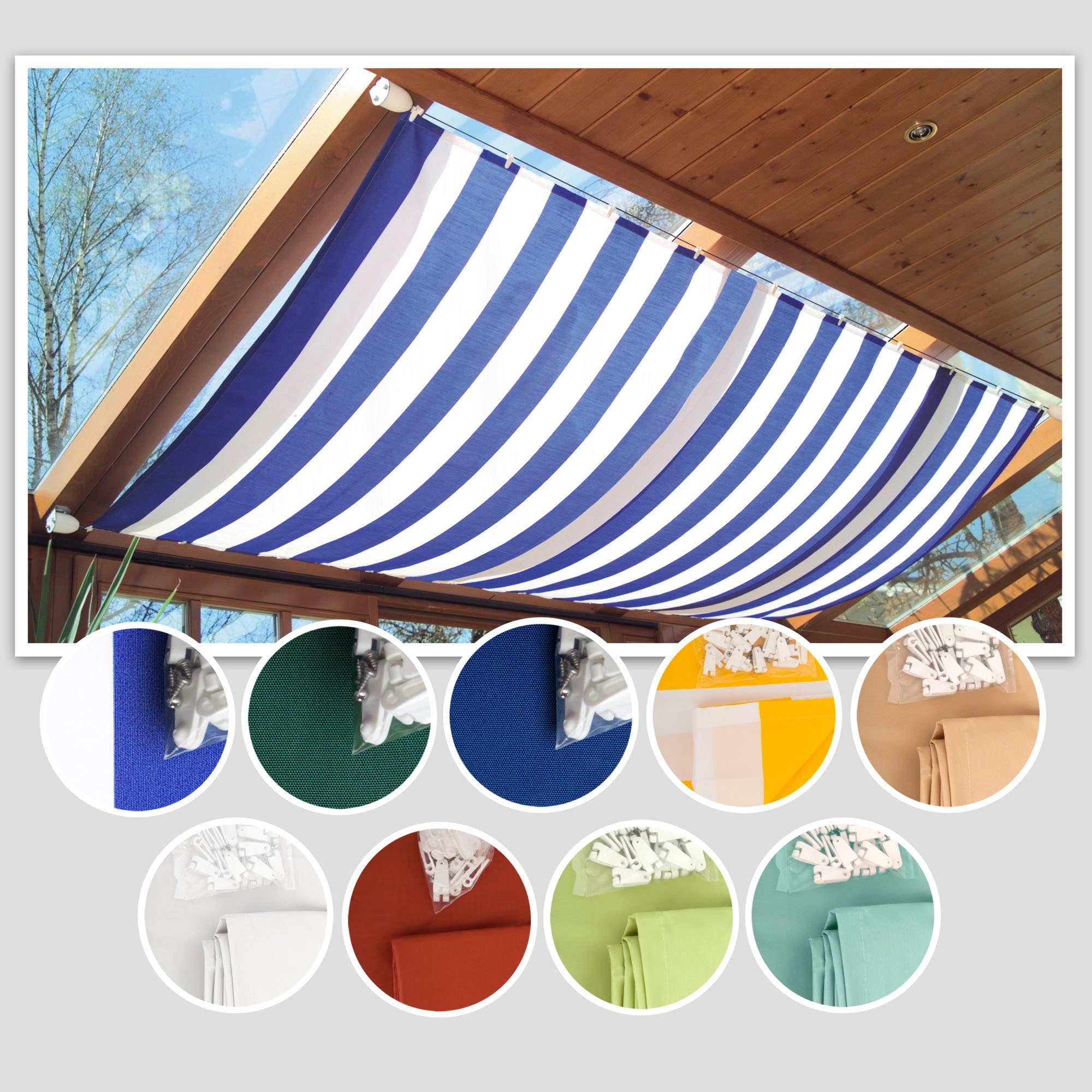 Windhager Seilspannsonnensegel, Sonnensegel für Seilspanntechnik, 2,7x1