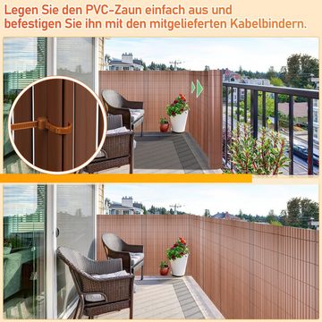 Randaco Balkonsichtschutz PVC Sichtschutzmatte Balkonsichtschutz Sonnenschutz Braun 180x700cm