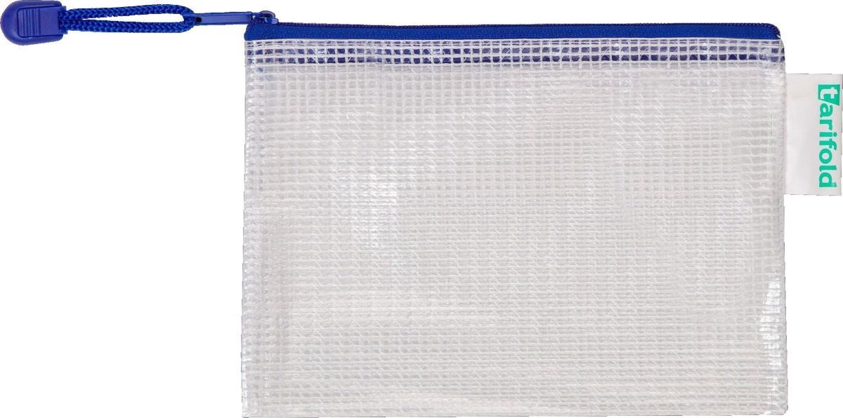 Tarifold Prospekthülle Reißverschlusstasche PVC blau A6 175x125mm VE=8 Stück
