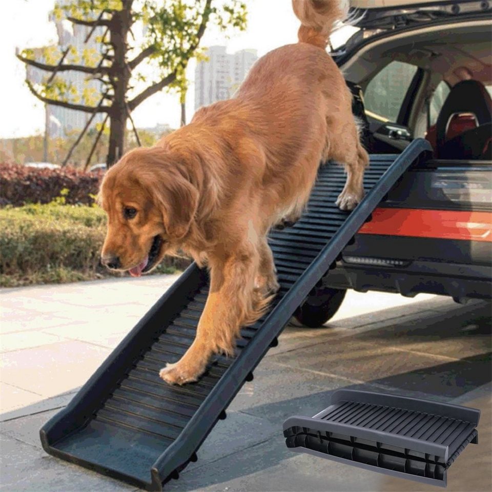 Melko Hunderampe Hunderampe klappbar Teleskop Einstiegshilfe Auto  Hundetreppe, belastbar bis 90 kg