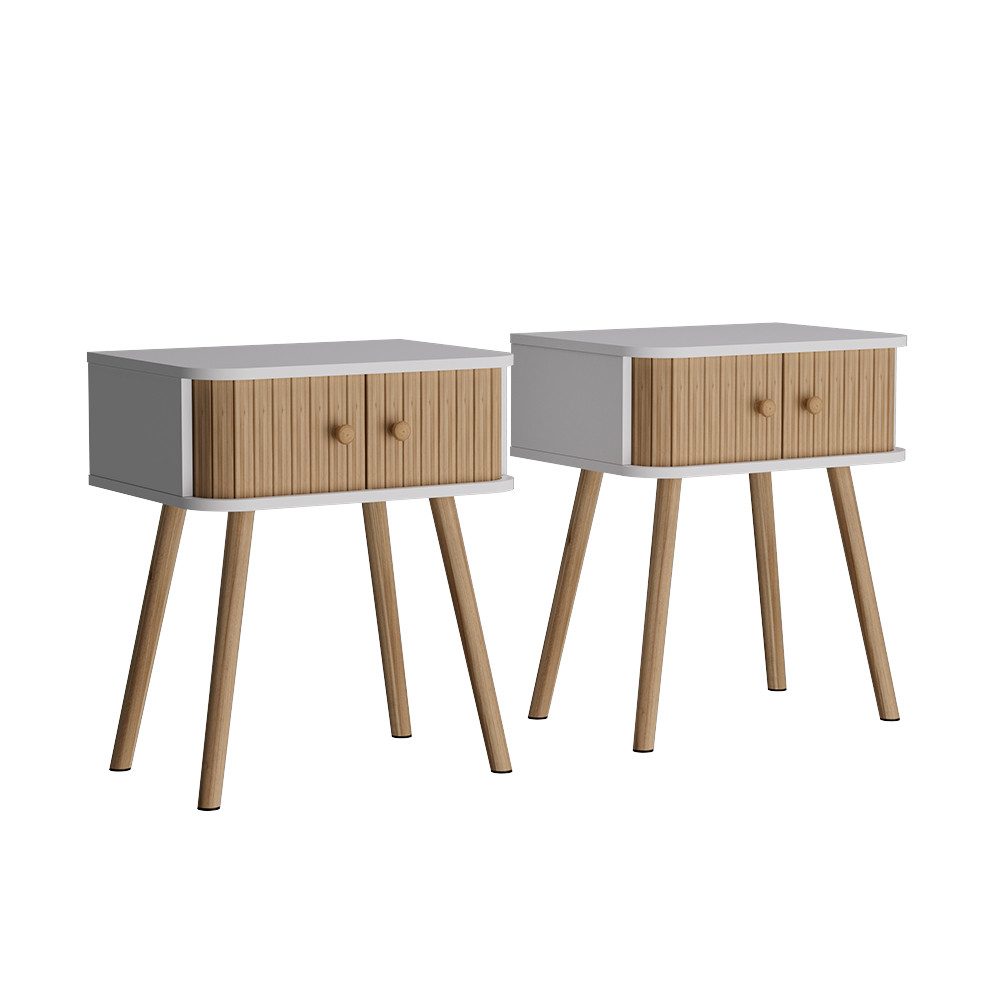 Vicco Nachtschrank Germo, Weiß/Bambus, 40 x günstig online kaufen