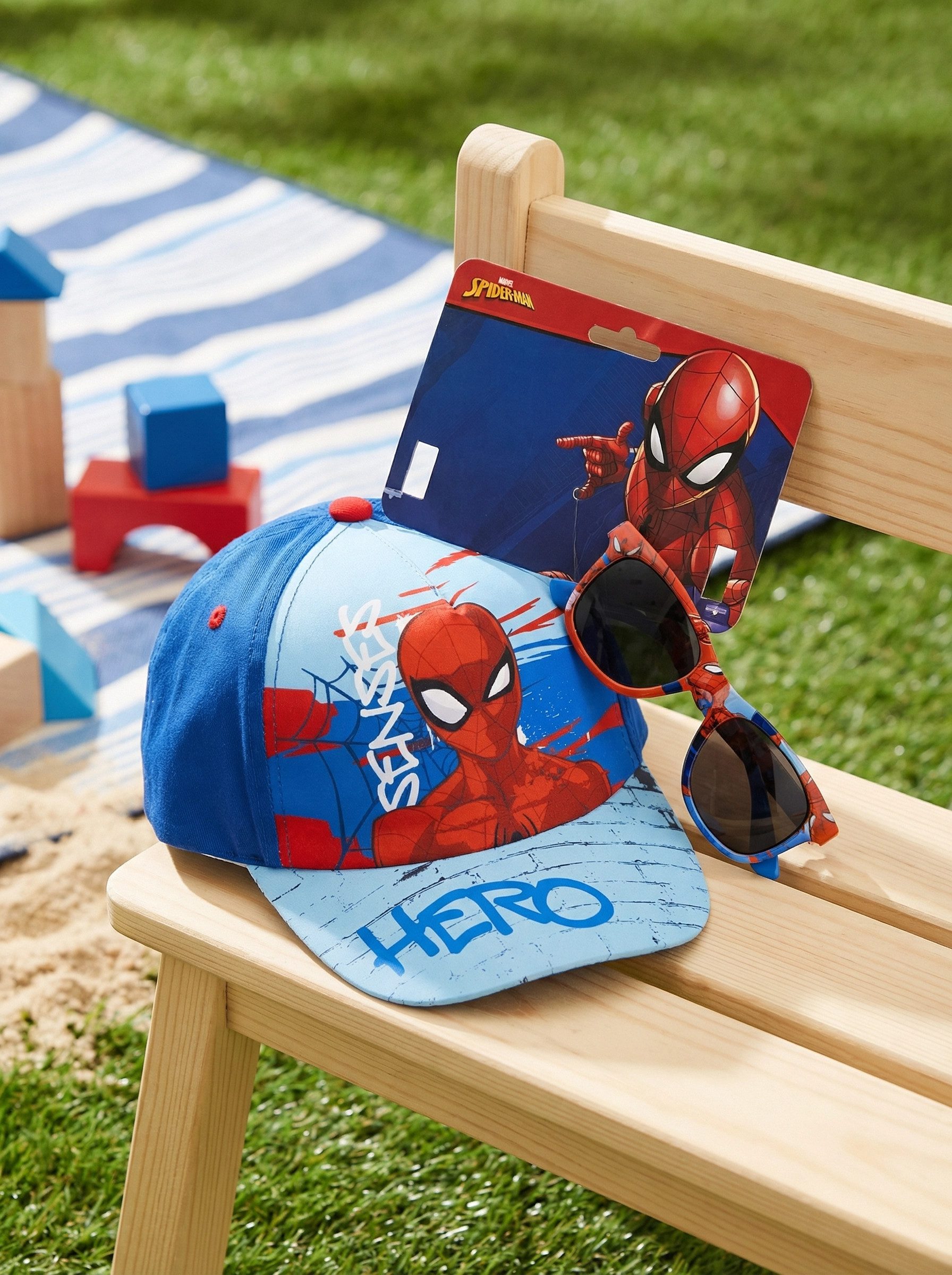 MARVEL Baseball Cap Marvel Spiderman Kinder Basecap Baseball Kappe Mütze plus Sonnenbrille (Spar-Set, 2-St) Gr. 53