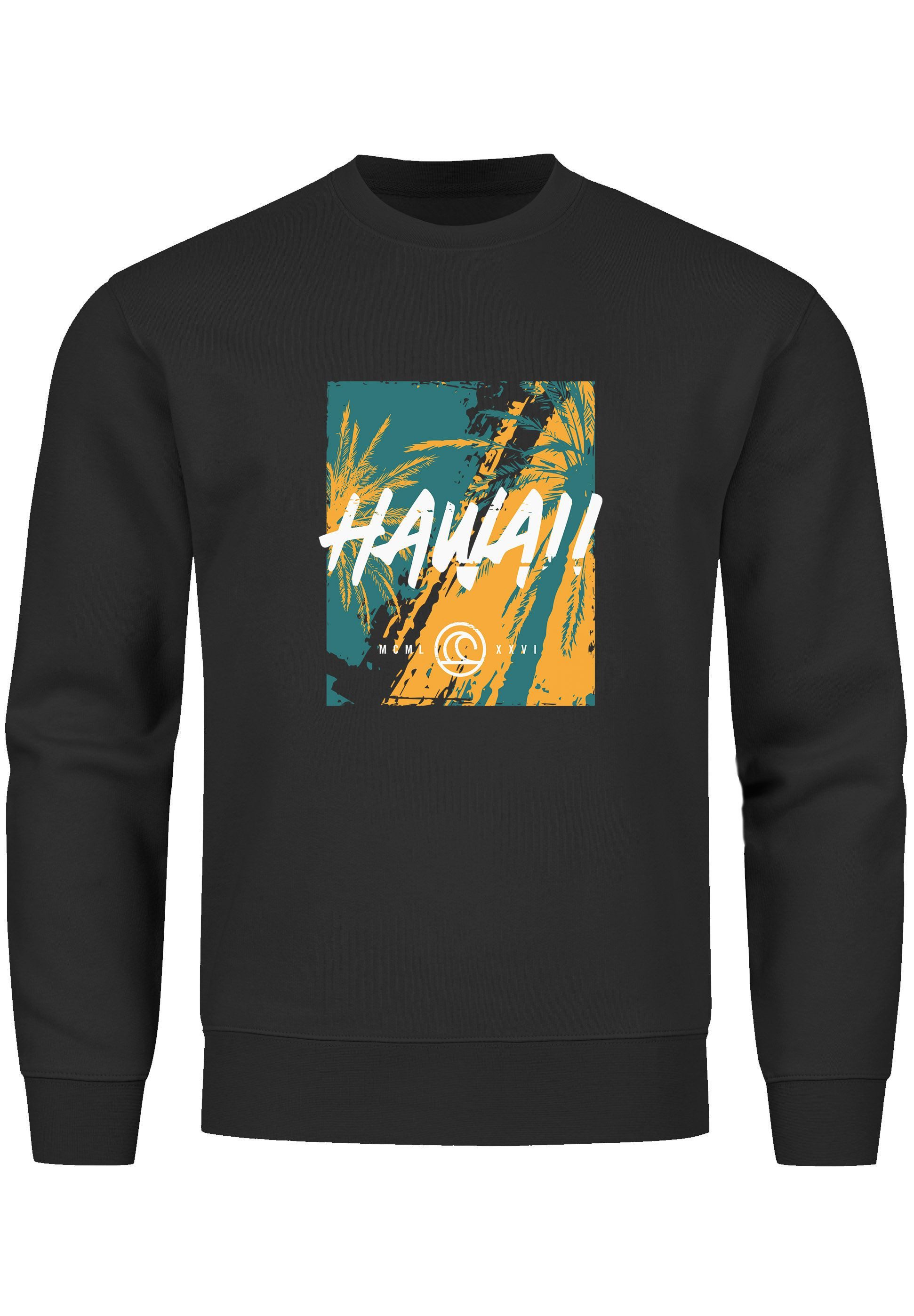 Sweatshirt Sweatshirt Herren Hawaii Palme USA Tropical Rundhals-Pullover Fashion