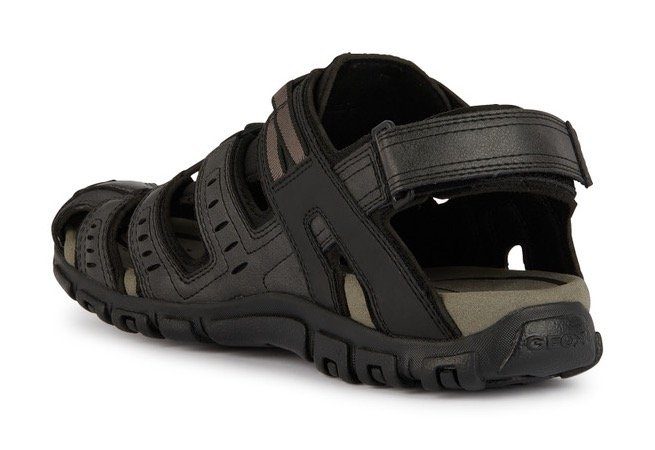 Geox UOMO SANDAL STRADA C Sandale, Sommerschuh, Klettschuh, Outdoorsandale, mit Lederfußbett