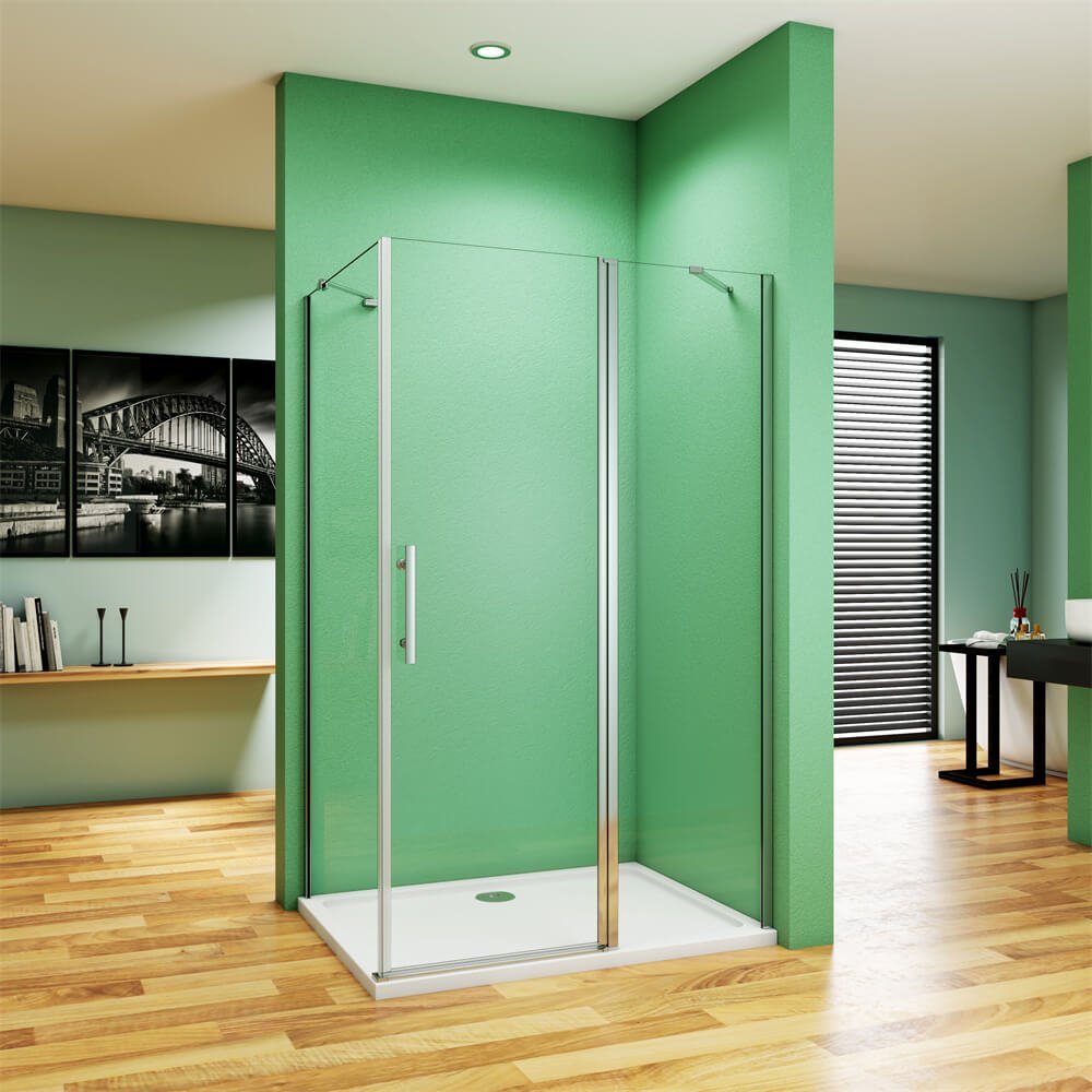 duschspa Eckdusche 195cm Duschkabine Drehtür Schwingtür Duschtür mit Seiten günstig online kaufen