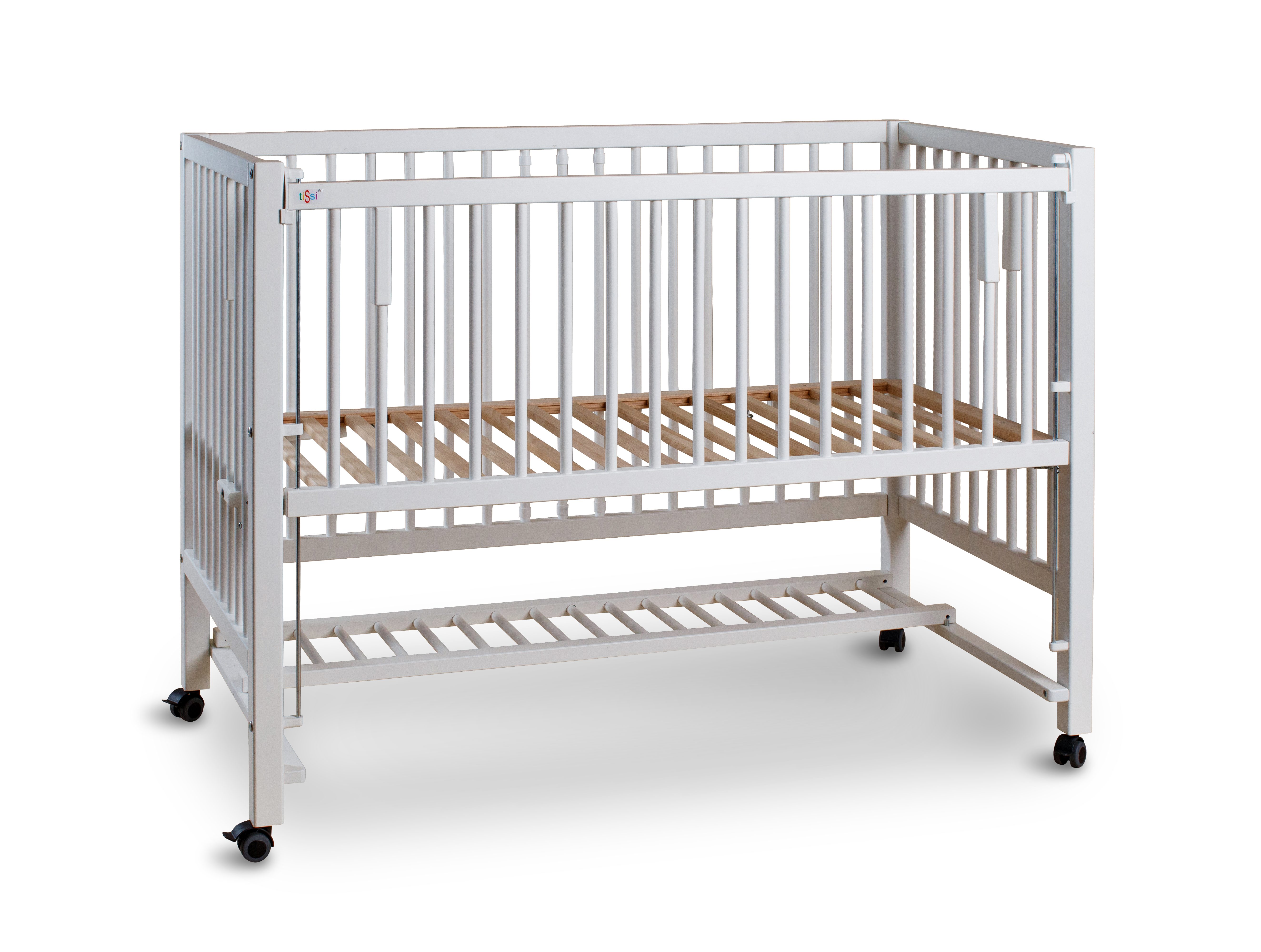 tiSsi® Beistellbett tiSsi® XXL Beistellbett/ Kinderbett HAJO Buche 120x60 cm, mit Schlupfsprossen