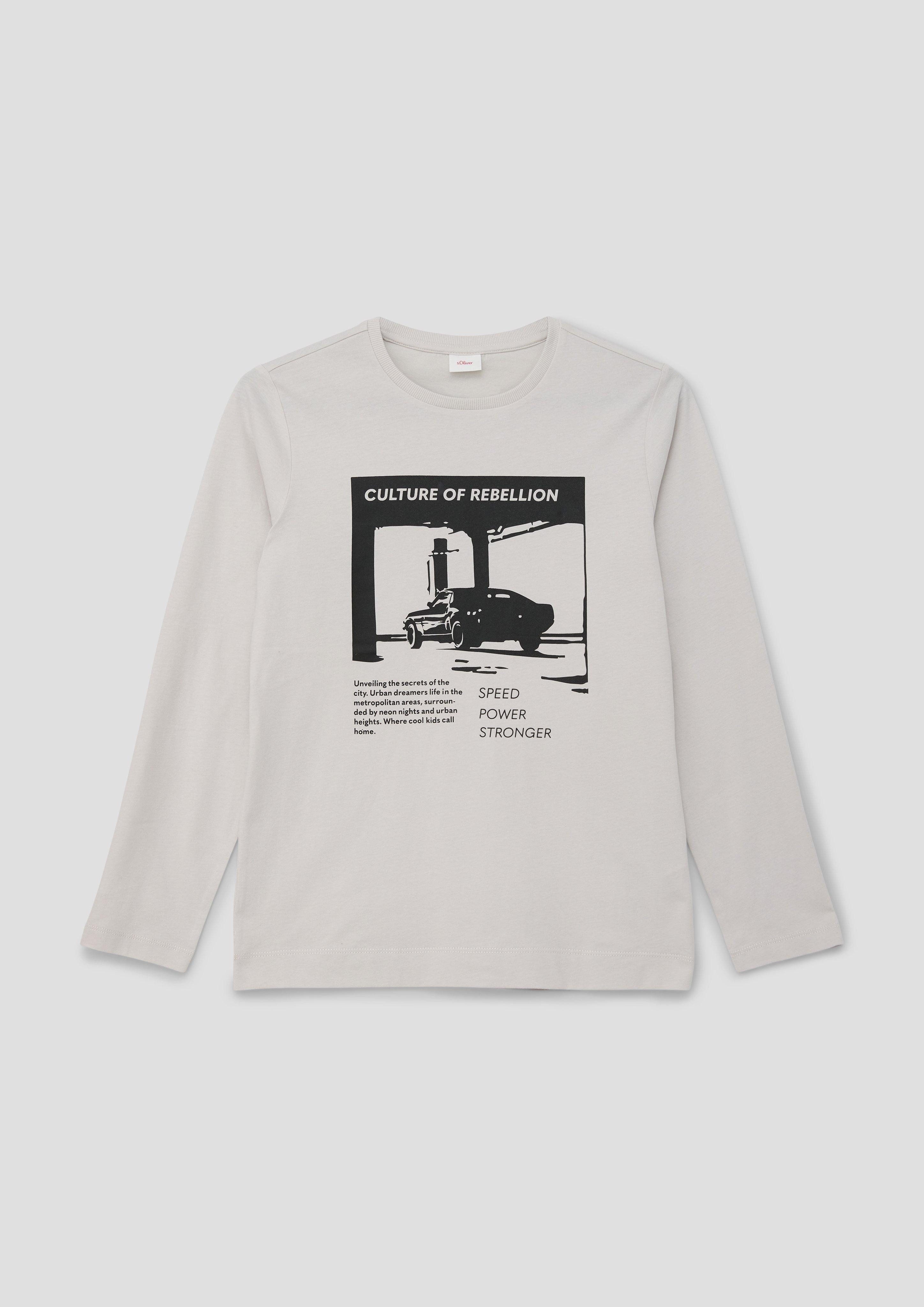Langarmshirt Baumwoll-Langarmshirt mit Frontprint