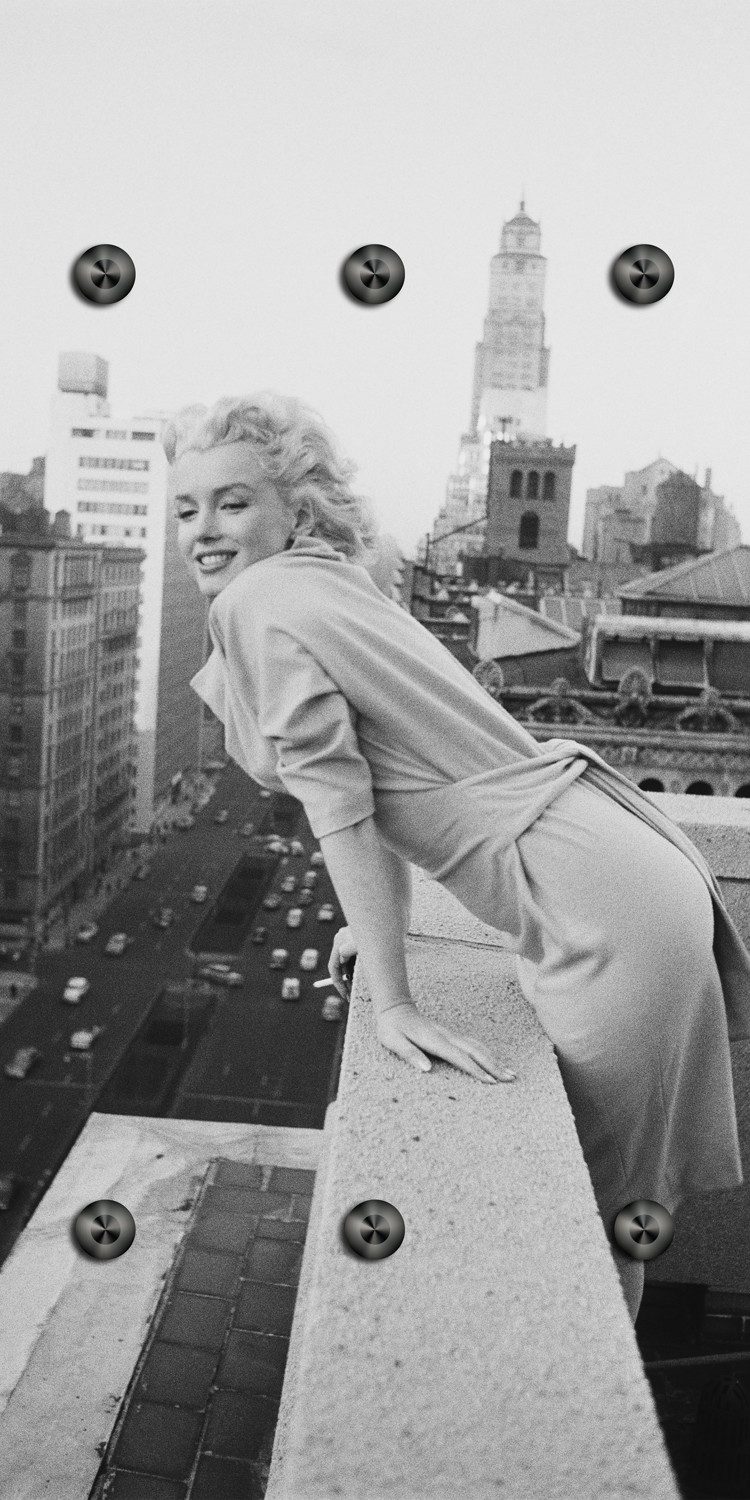 queence Wandgarderobe Marilyn Monroe in New York (1 St), Wandpaneel aus Acrylglas inkl. 6 Edelstahlhaken in schwarz matt
