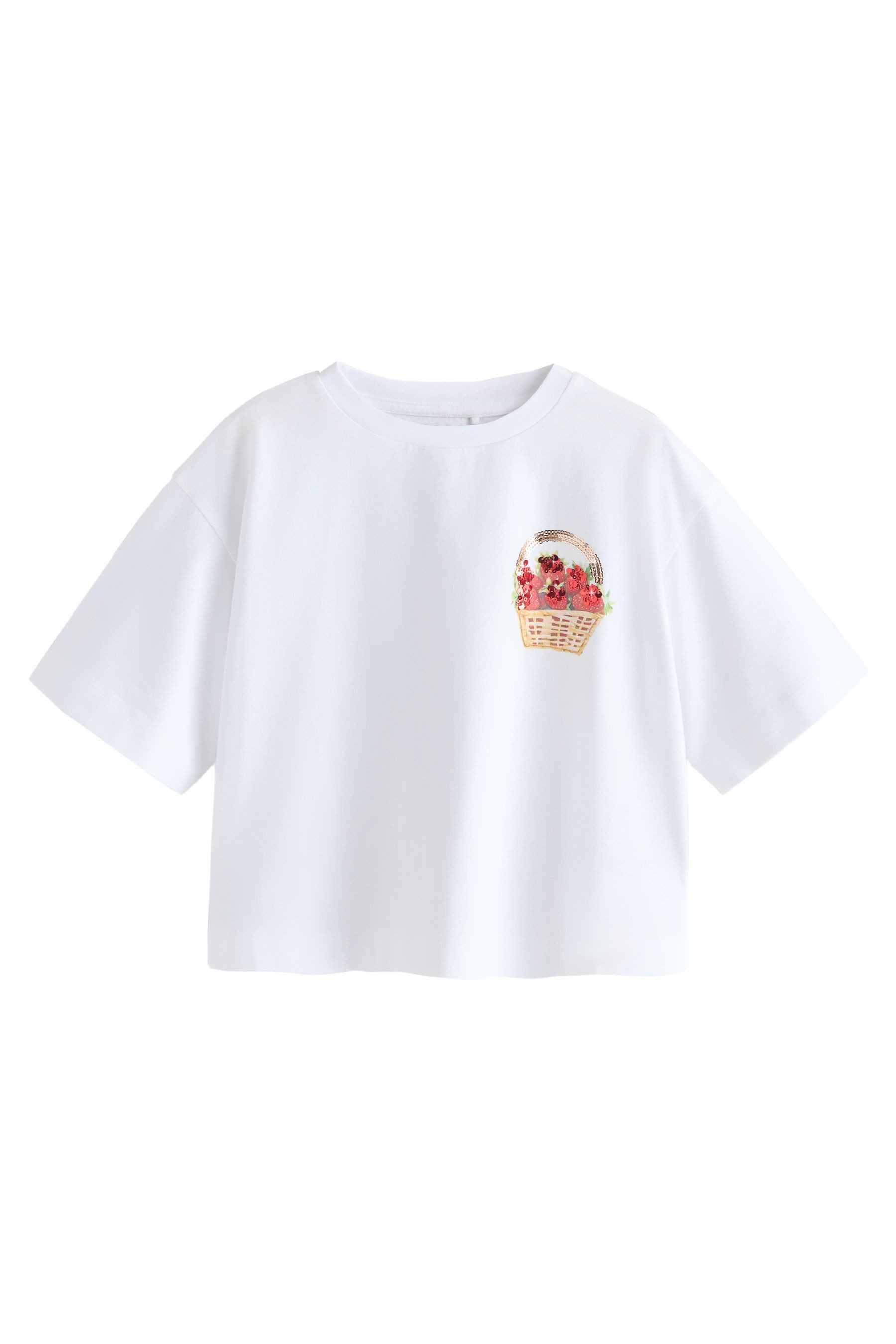 Paillettenshirt Kastiges Oversized Fit T-Shirt mit Pailletten