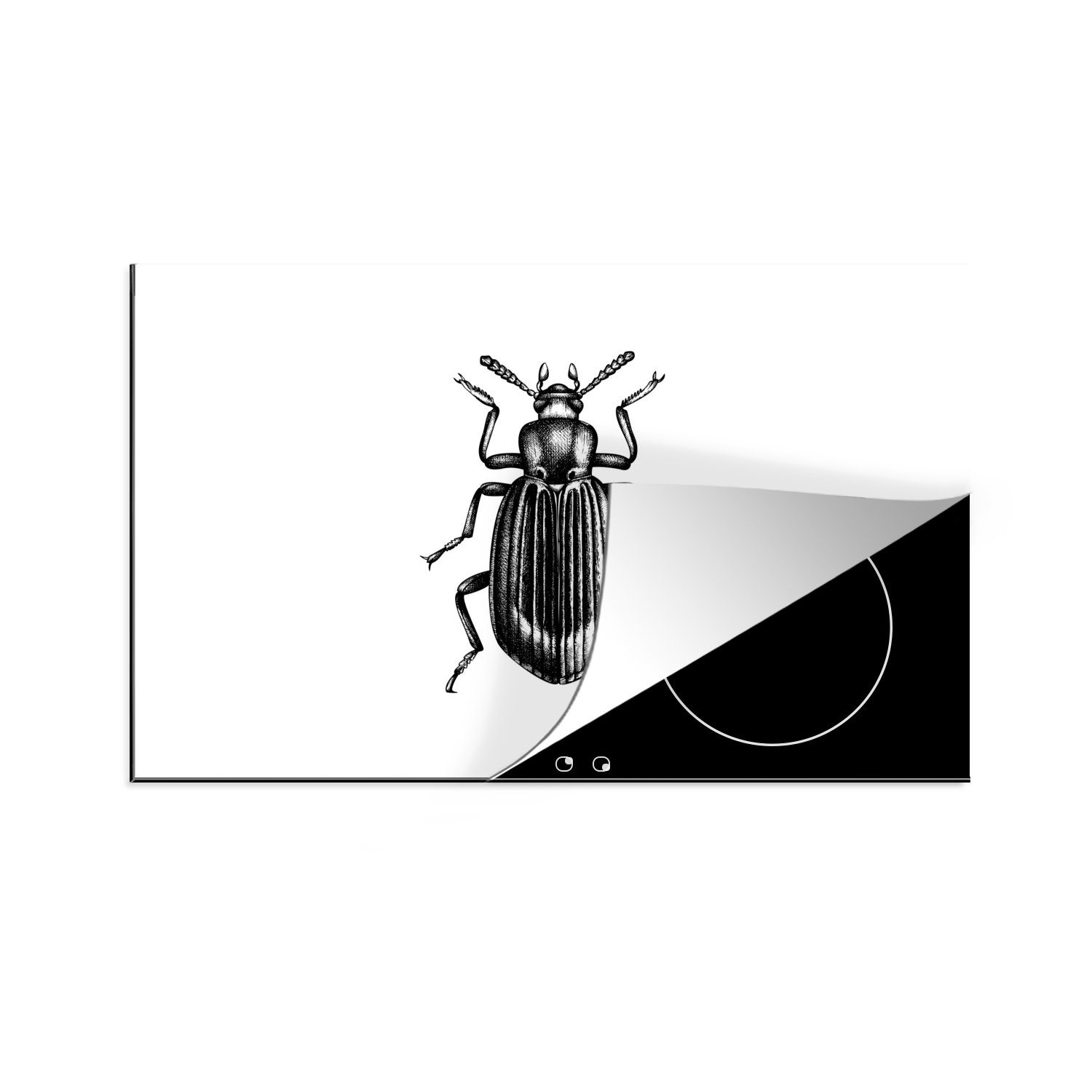 - Vinyl, Ceranfeldabdeckung Käfer Tiere Schutz MuchoWow cm, - für die Vintage, Herdblende-/Abdeckplatte (1 tlg), küche, Induktionskochfeld 80x52