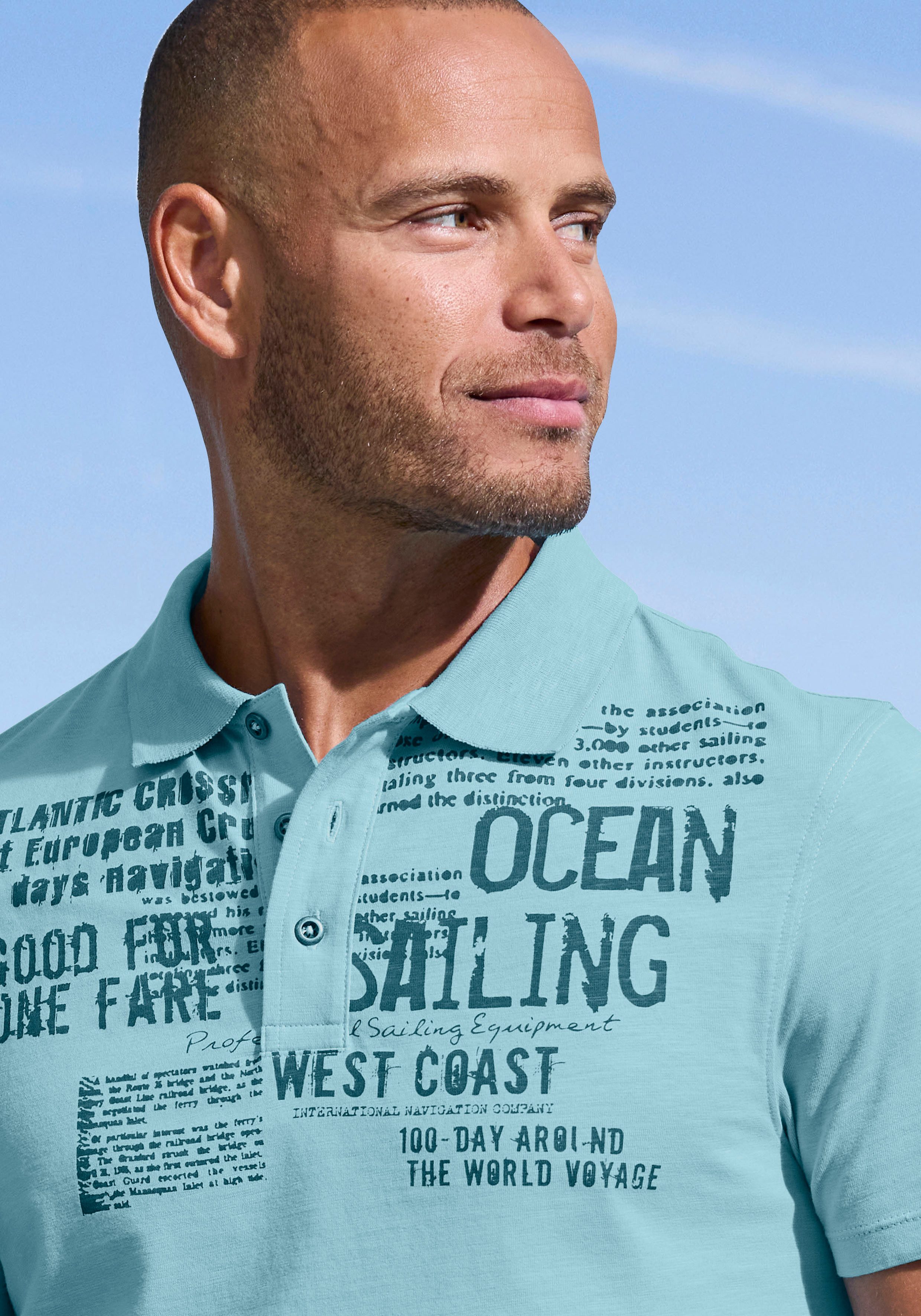 John Devin T-Shirt mit Print Regular-Fit, aus Slub-Qualität, mit Print