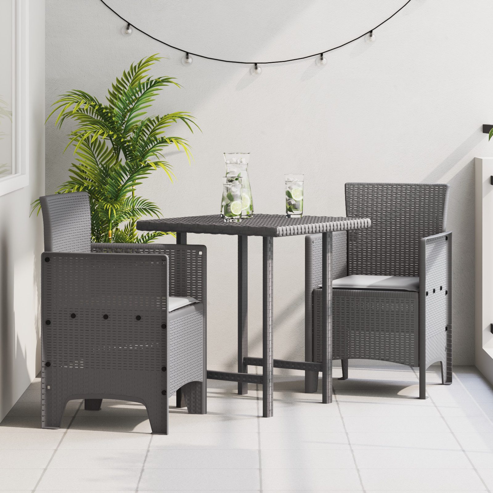 vidaXL Gartenstuhl Gartenstühle mit Kissen 2 günstig online kaufen