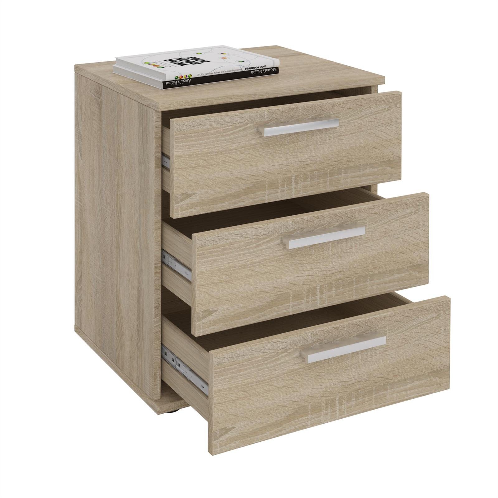 CARO-Möbel Nachtkommode MARIELLA, Nachttisch Nachtschrank für Boxspringbett Kommode Konsole Beistell 3 S – Bild 2 von 3