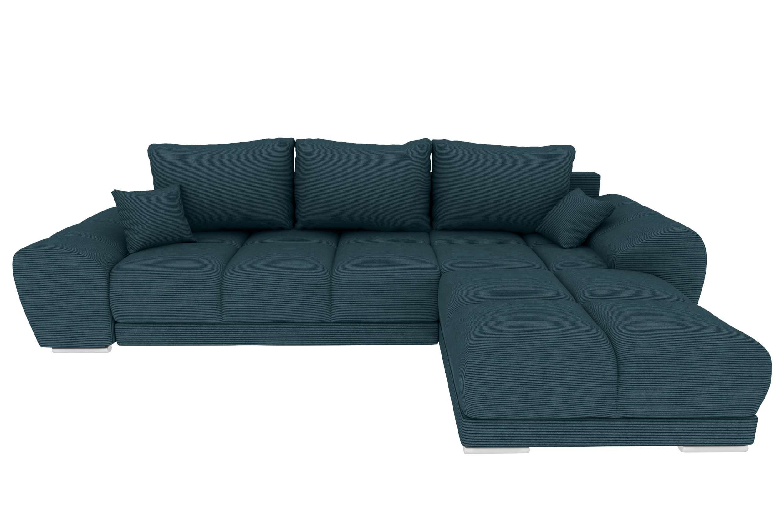 99rooms Ecksofa Antalya, Sofa L-Form, Eckcouch, mit Rückenkissen, Schlaffunktion, Cordstoff POSO