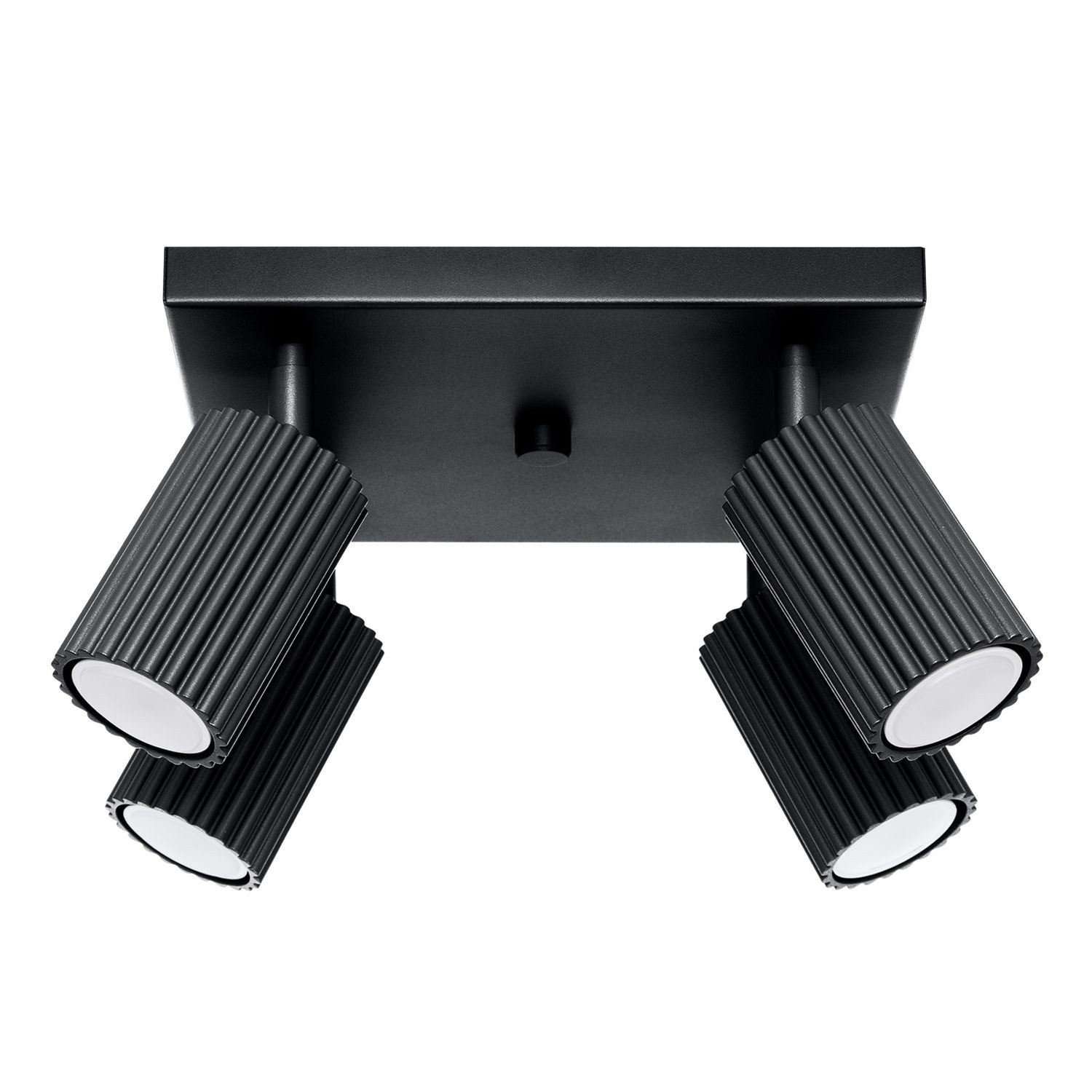 Licht-Erlebnisse Deckenstrahler BERTA, ohne Leuchtmittel, Aluminium verstellbar B: 25 cm Schwarz GU10 4-flammig eckig Modern