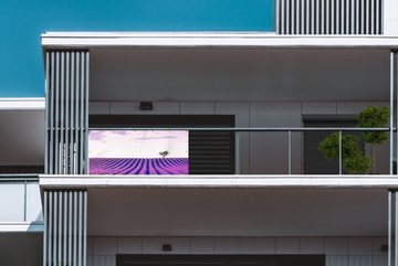 MuchoWow Balkonsichtschutz Lavendel - Bäume - Lila - Blumen (1-St) Balkonbanner, Sichtschutz für den Balkon, Robustes und wetterfest