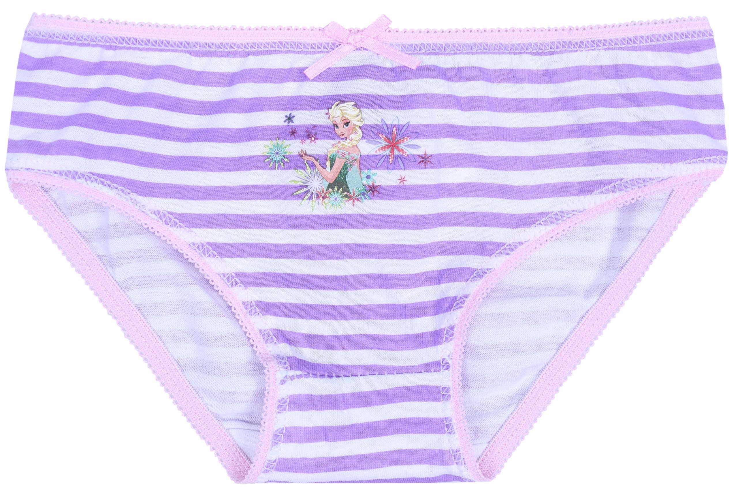 Panty Weiß-violetter Mädchenslip gestreift FROZEN DIE EISKÖNIGIN 6-7 Jahre