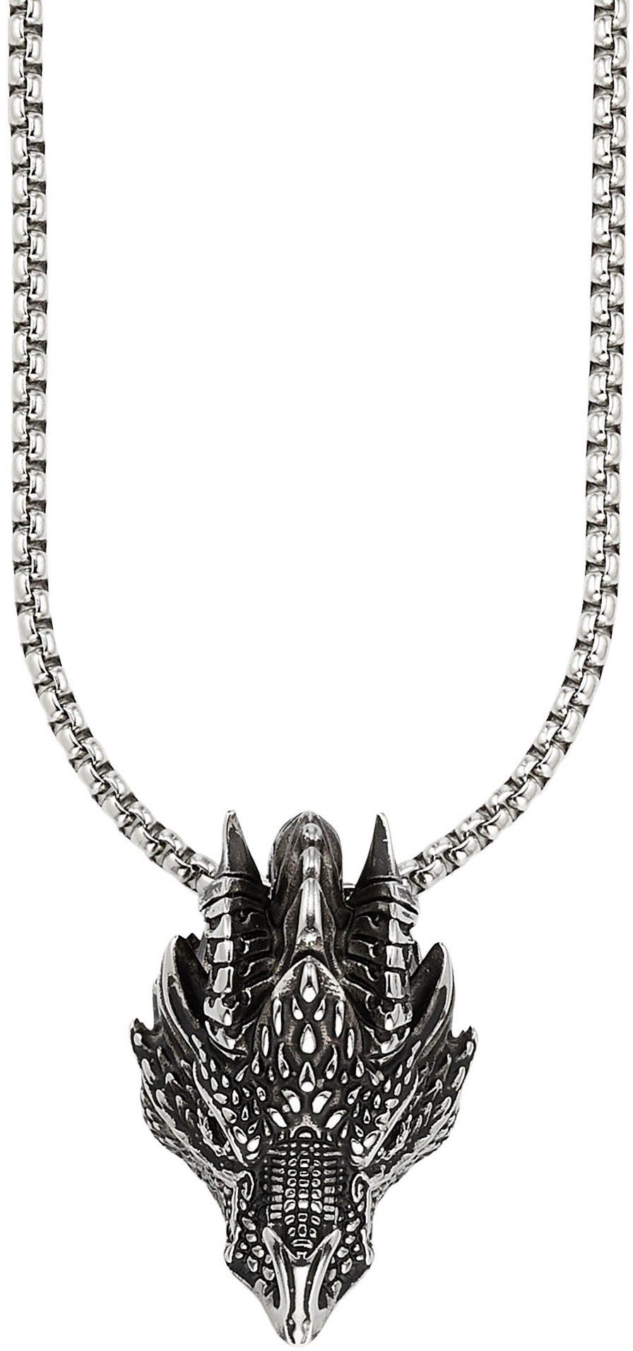 Bruno Banani Kette mit Anhänger Schmuck Geschenk Edelstahlkette mit Anhänger Drachen-Optik