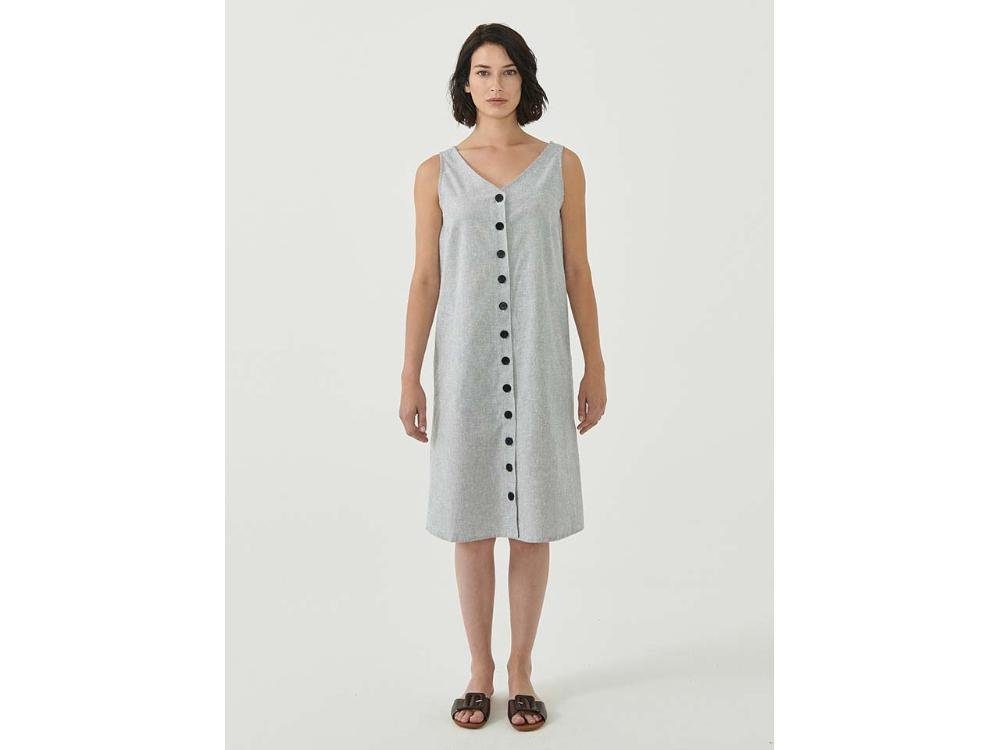 Jerseykleid ORGANICATION Bio-Damen-Midi-Kleid mit Knopfleiste
