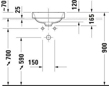 Duravit Einbauwaschbecken DU Aufsatzbecken 400mm Happy D.2 Plus We