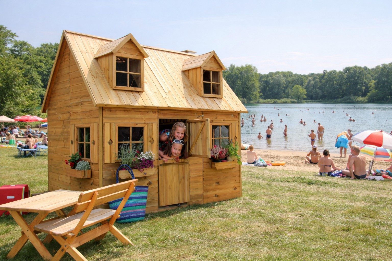 bv-vertrieb Spielhaus Zweistöckiges Kinderspielhaus Spielhaus 2,48×1,61x2,40 Spielhütt #3995