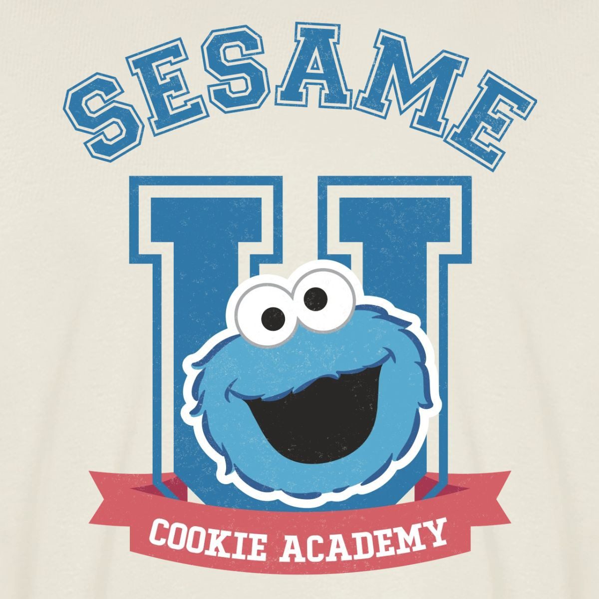 Spreadshirt T-Shirt Sesamstraße Cookie Academy Männer Premium T-Shirt (1-tlg)