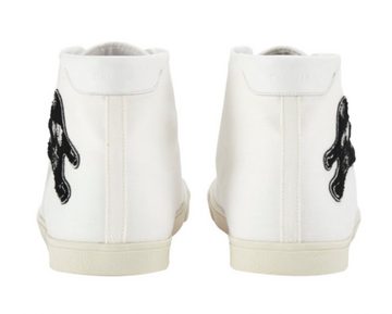 CELINE Celine x Andre Butzer White High-Top 'Blank' Canvas Rich Kid Sneakers Sneakerboots