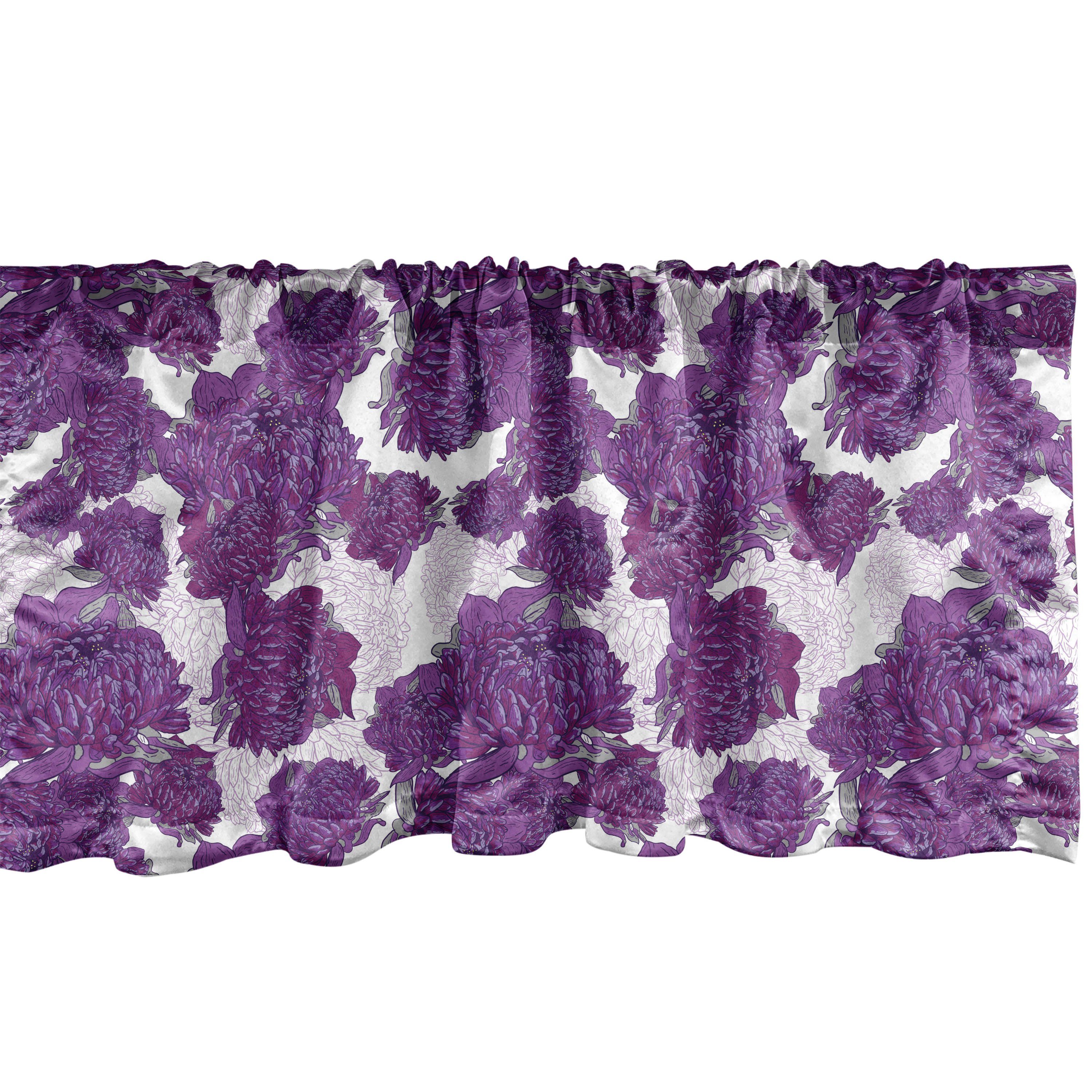 Scheibengardine Vorhang Volant für Küche Blütenblätter Abakuhaus, Allium Microfaser, Stangentasche, Dekor mit Schlafzimmer viktorianisch