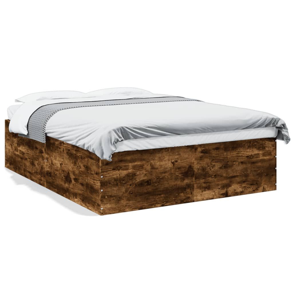 furnicato Bettgestell Räuchereiche 150x200 cm Holzwerkstoff günstig online kaufen